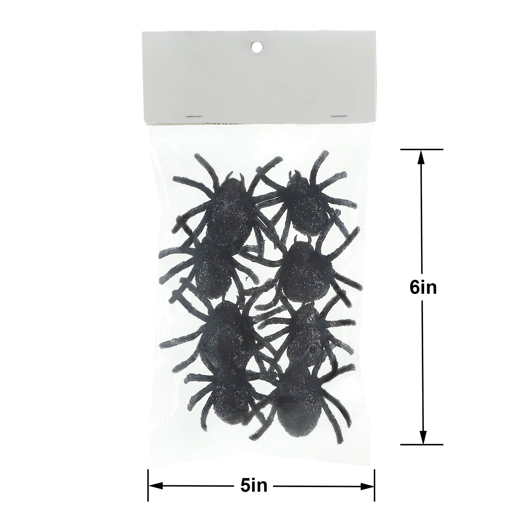 8-Pack Black Mini Spiders