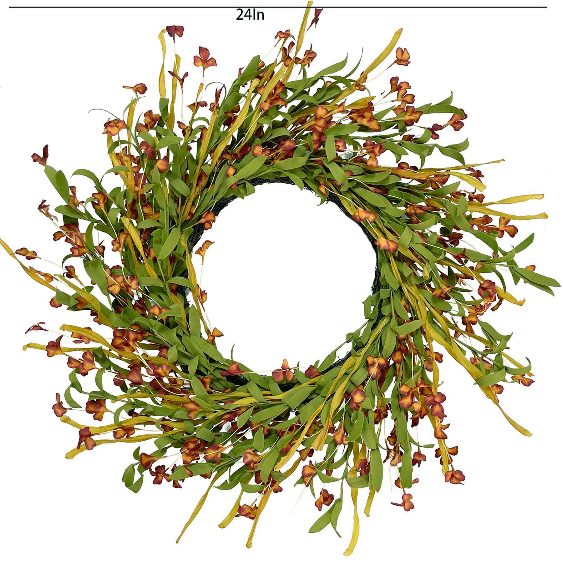Red Flower Cluster Wreath, 24"