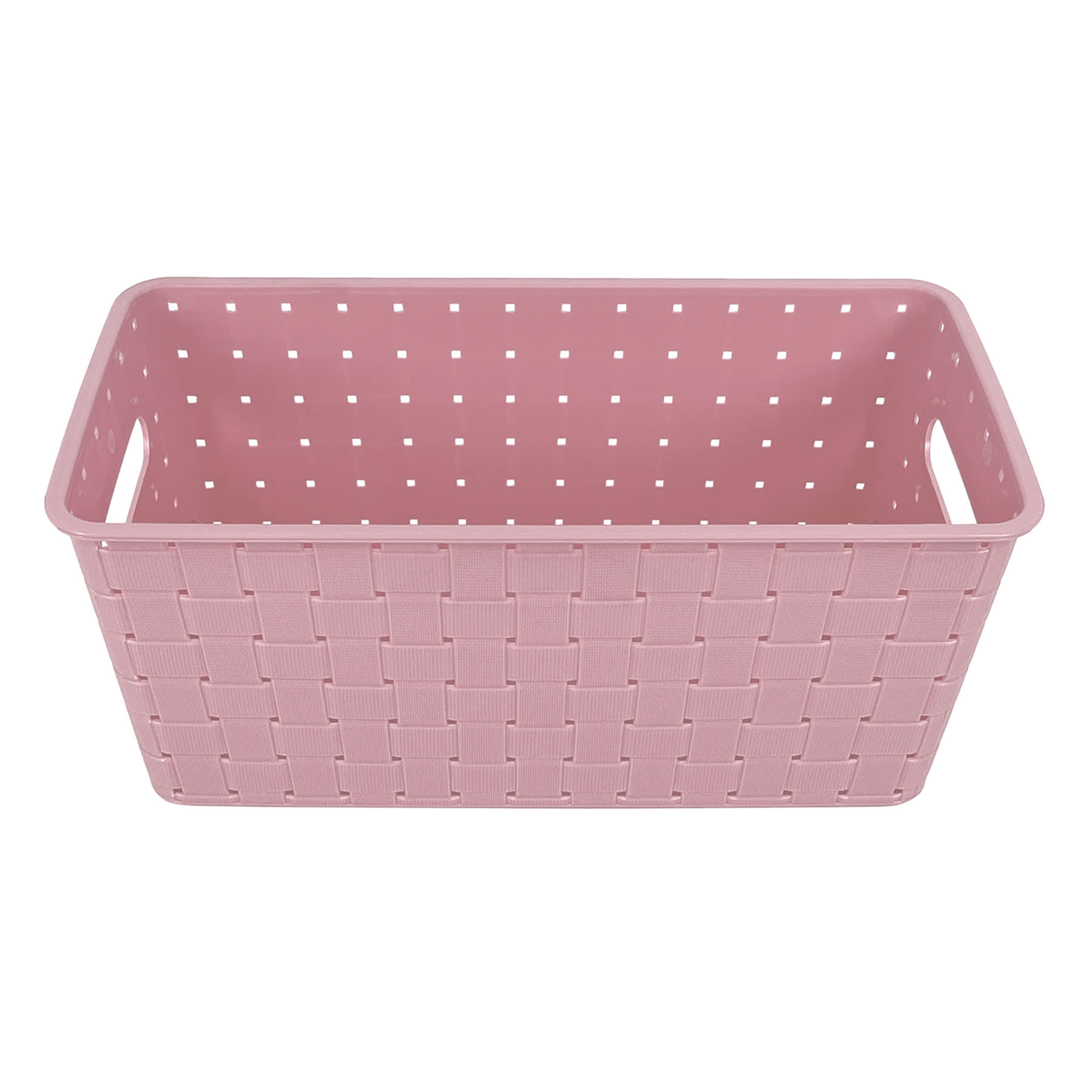 Tiny Dreamers Strap Design Weave Basket, Strawberry Cream