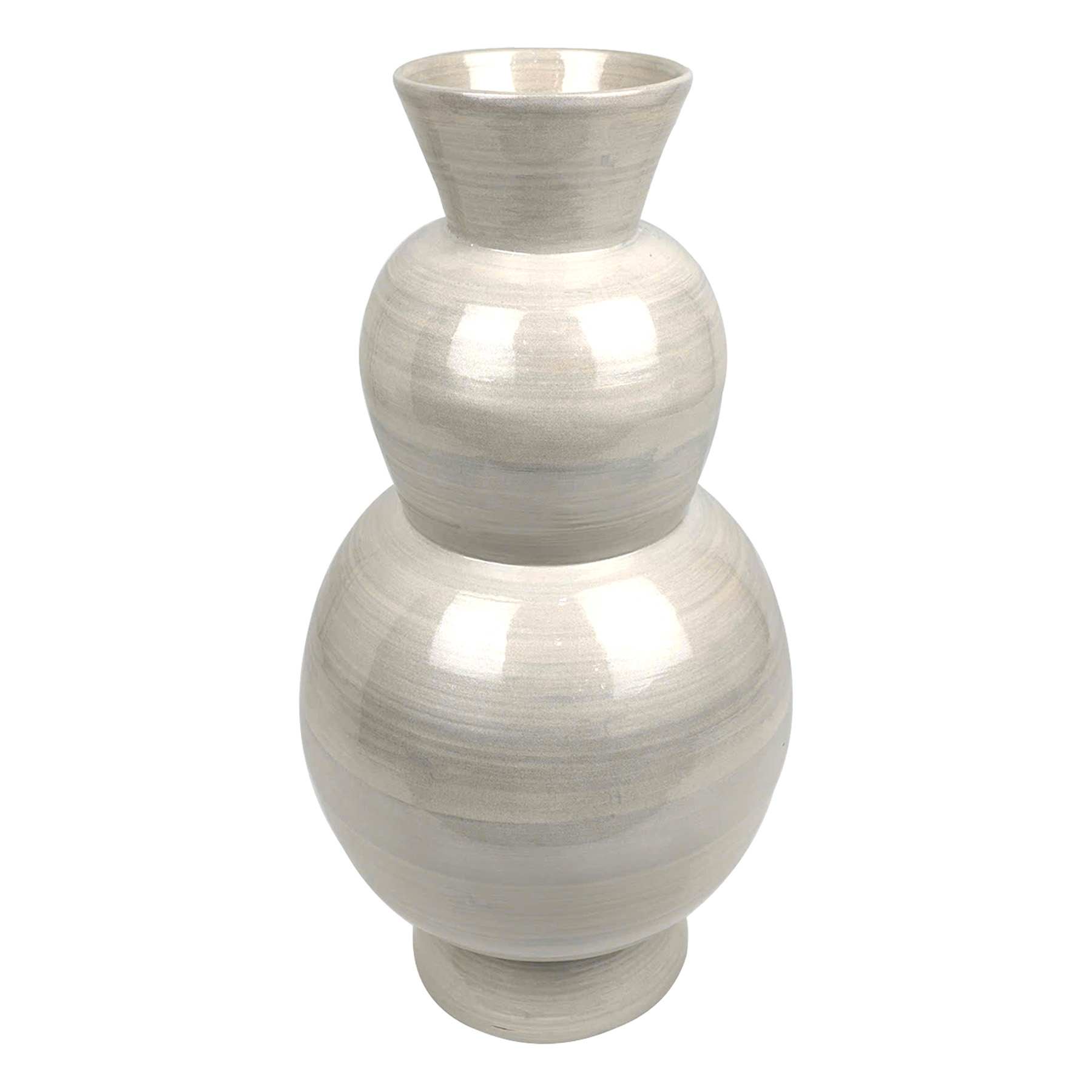 Glossy White Luster Bamboo Vase, 8.66x16.5