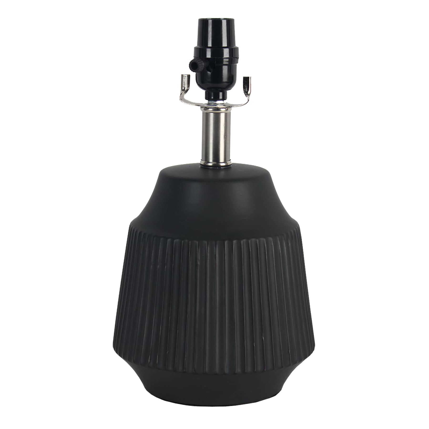 Tracey Boyd Matte Black Textured Small Lamp Base, 13"