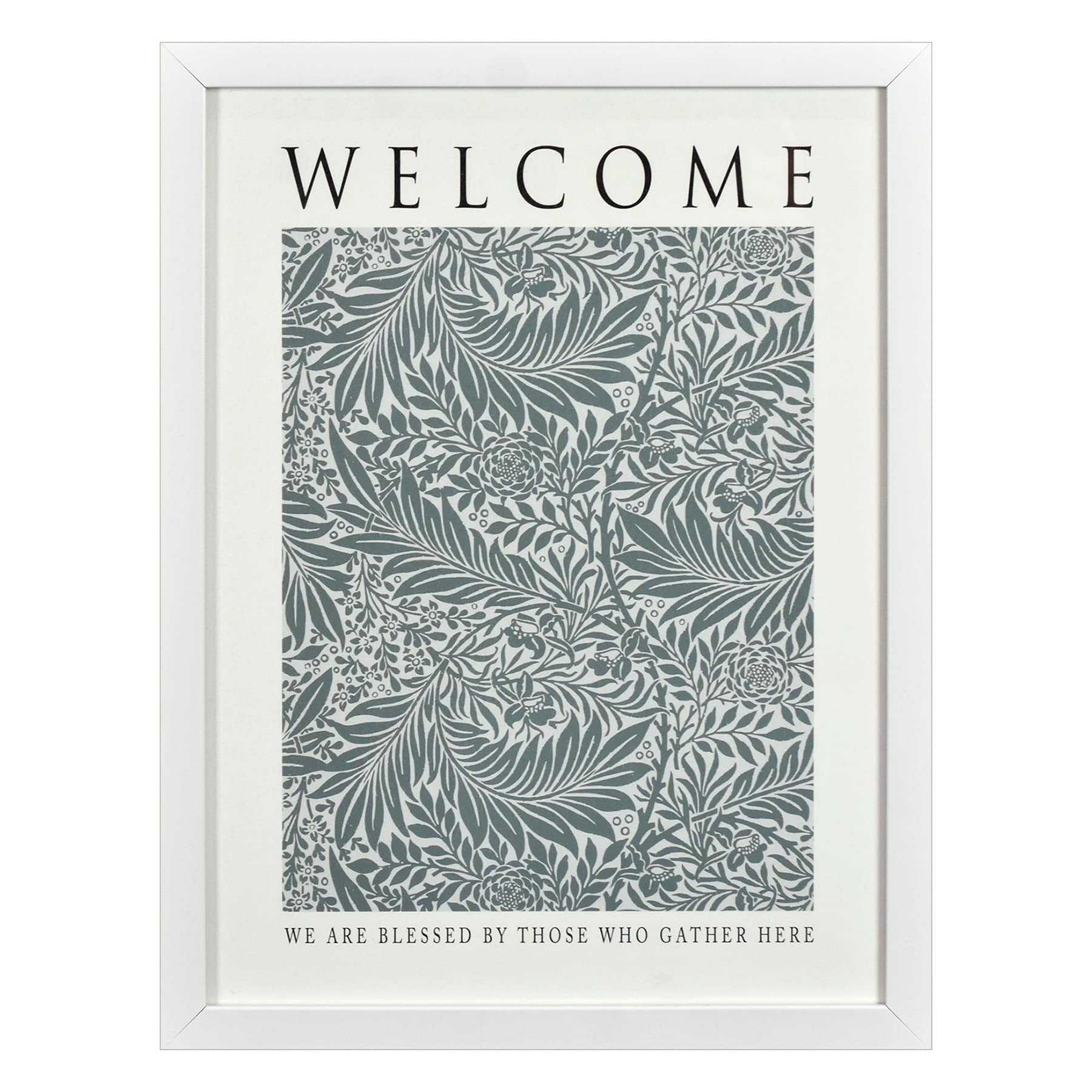 Glass Framed Welcome Print Wall Art, 13x17