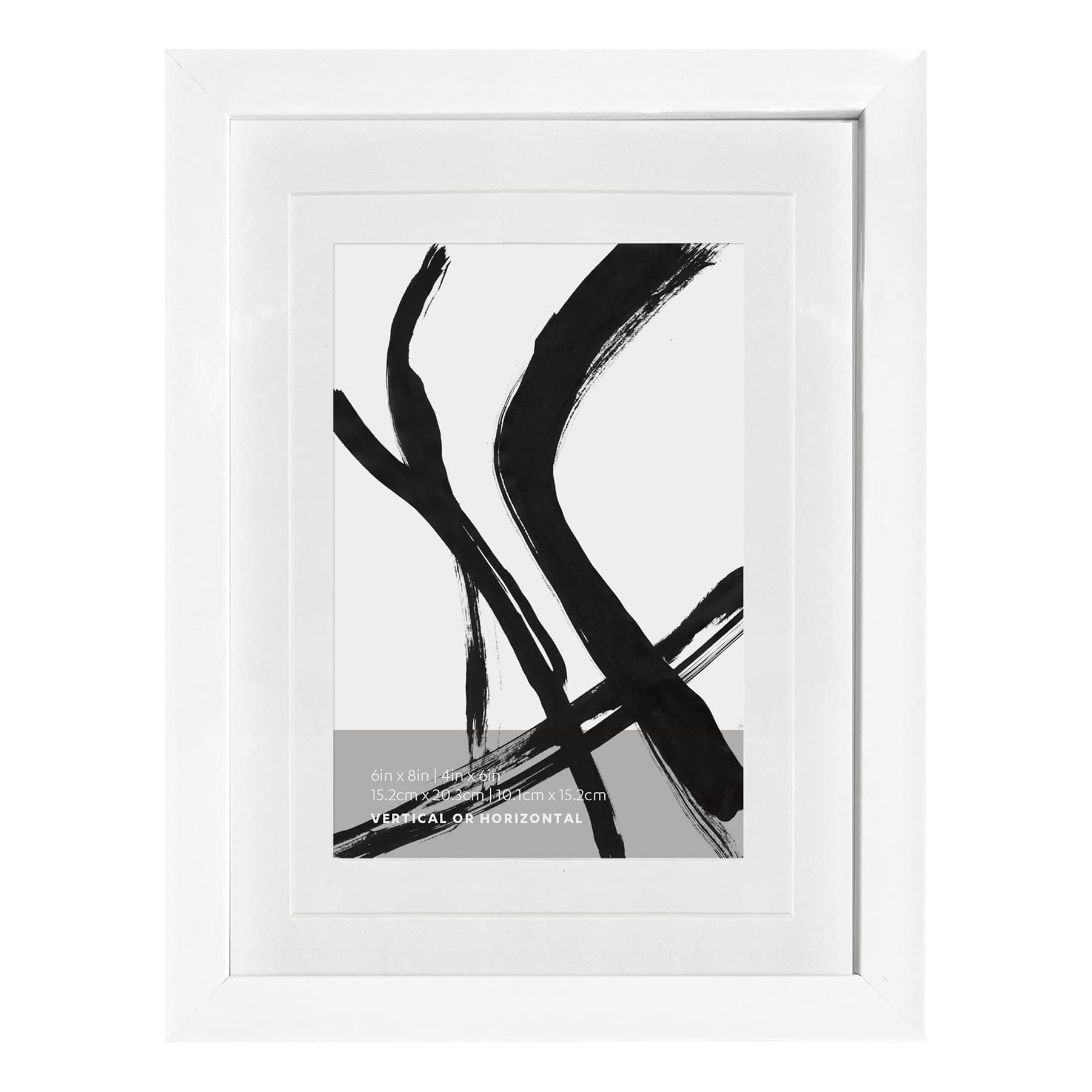 White Double Matted Wall Frame, 6x8