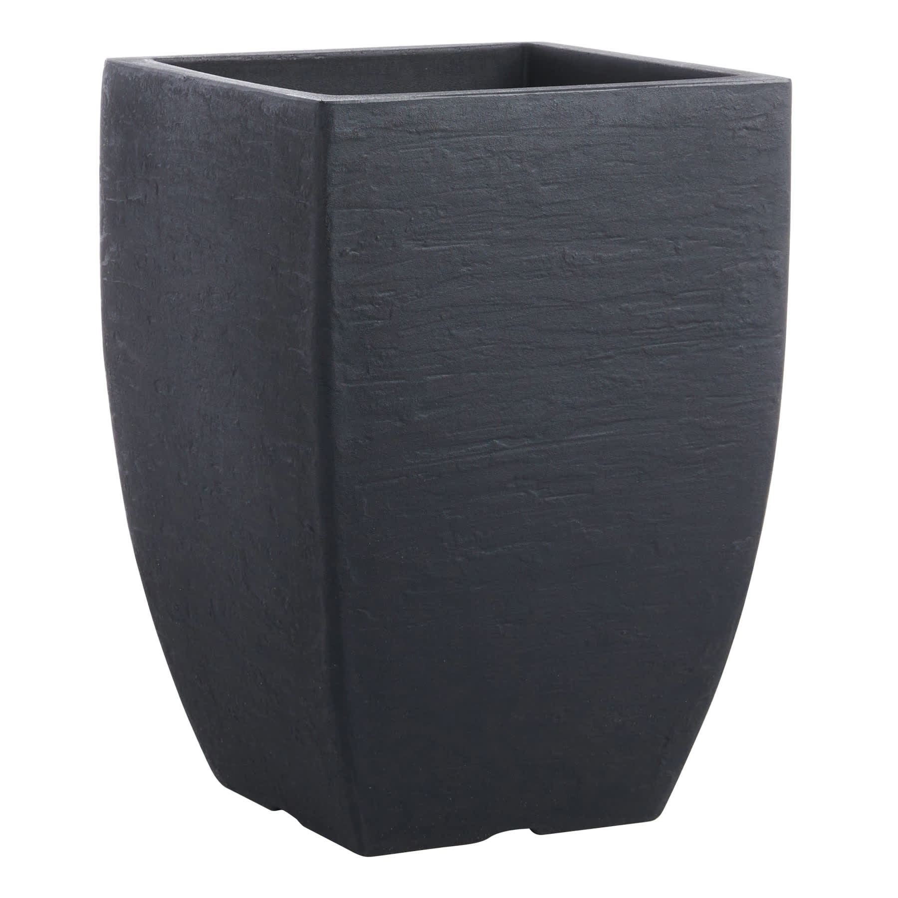 Japi All-Weather Black Modern Square Outdoor Planter, Small
