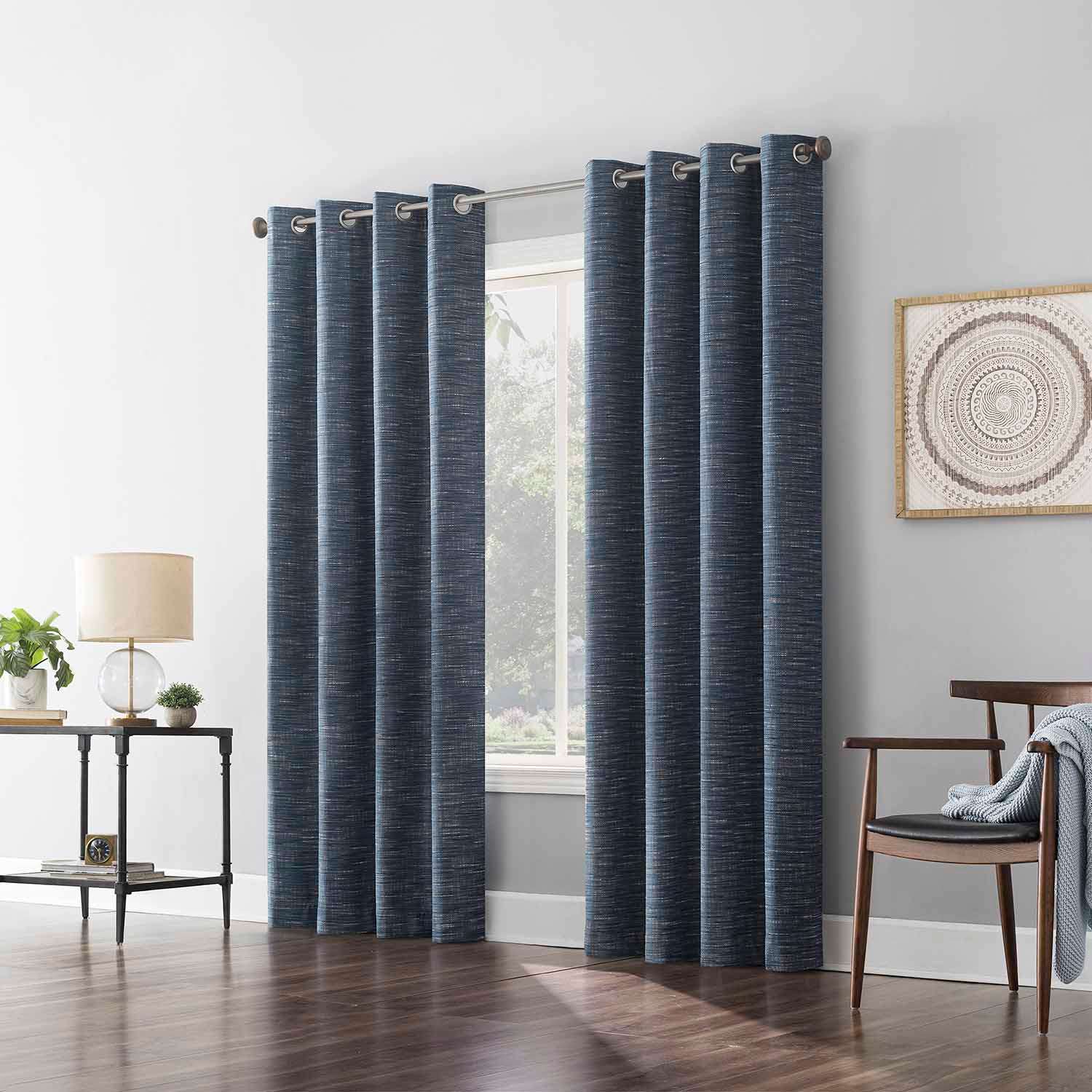 Sun Zero Indigo Extreme Blackout Grommet Curtain Panel, 84"