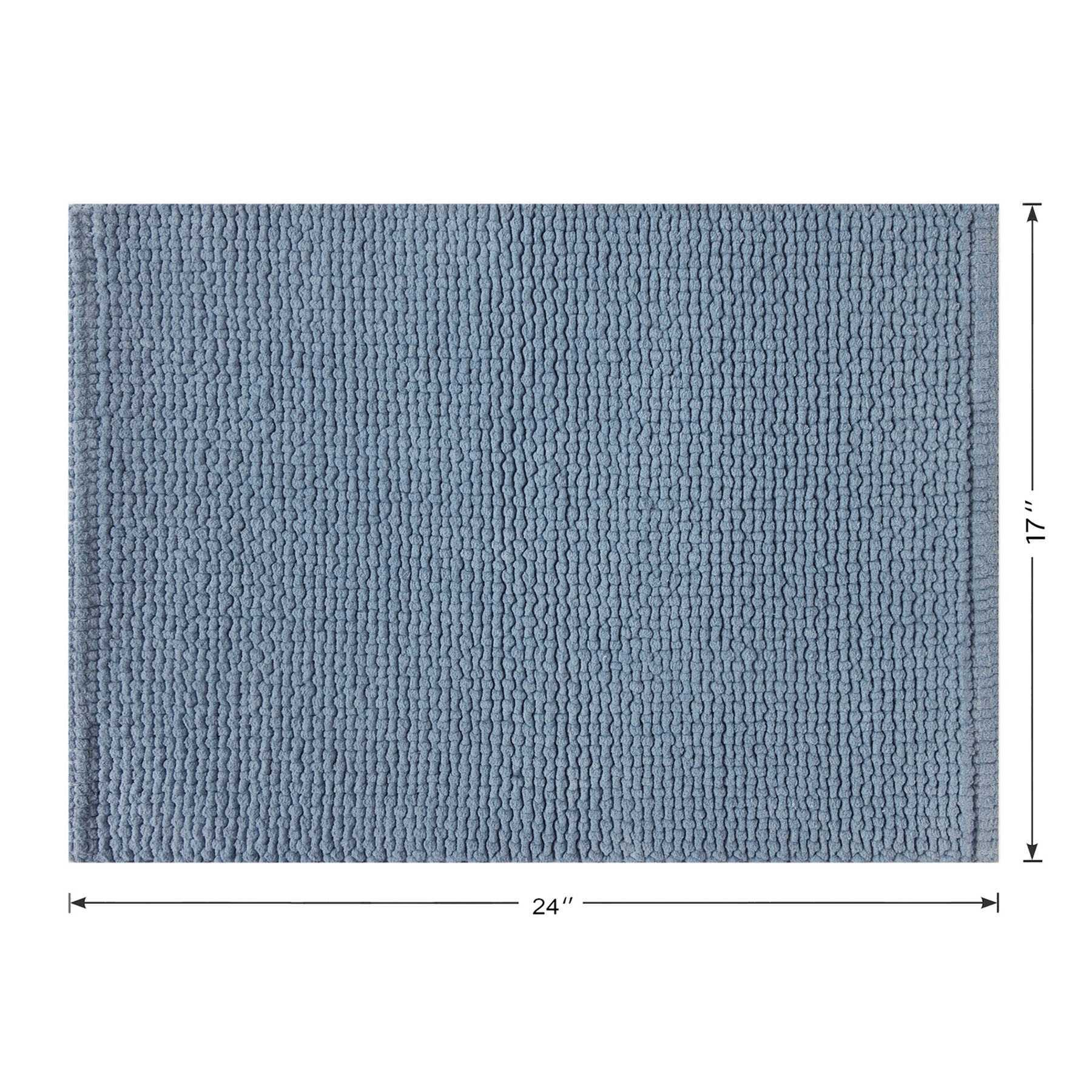 Honeybloom Blue Braided Cotton Bath Rug, 17x24
