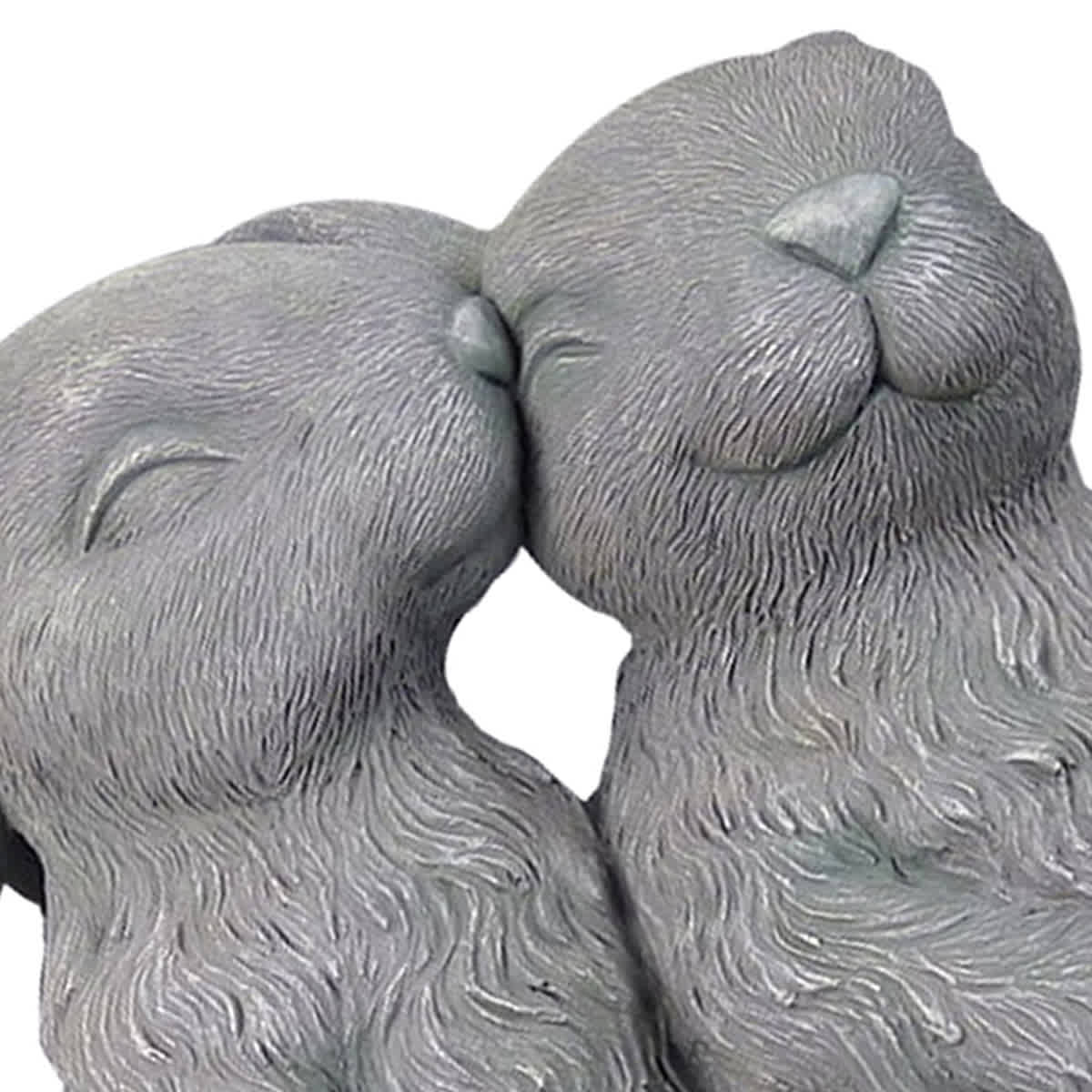 Rabbit Couple Outdoor Garden Statue, 12"