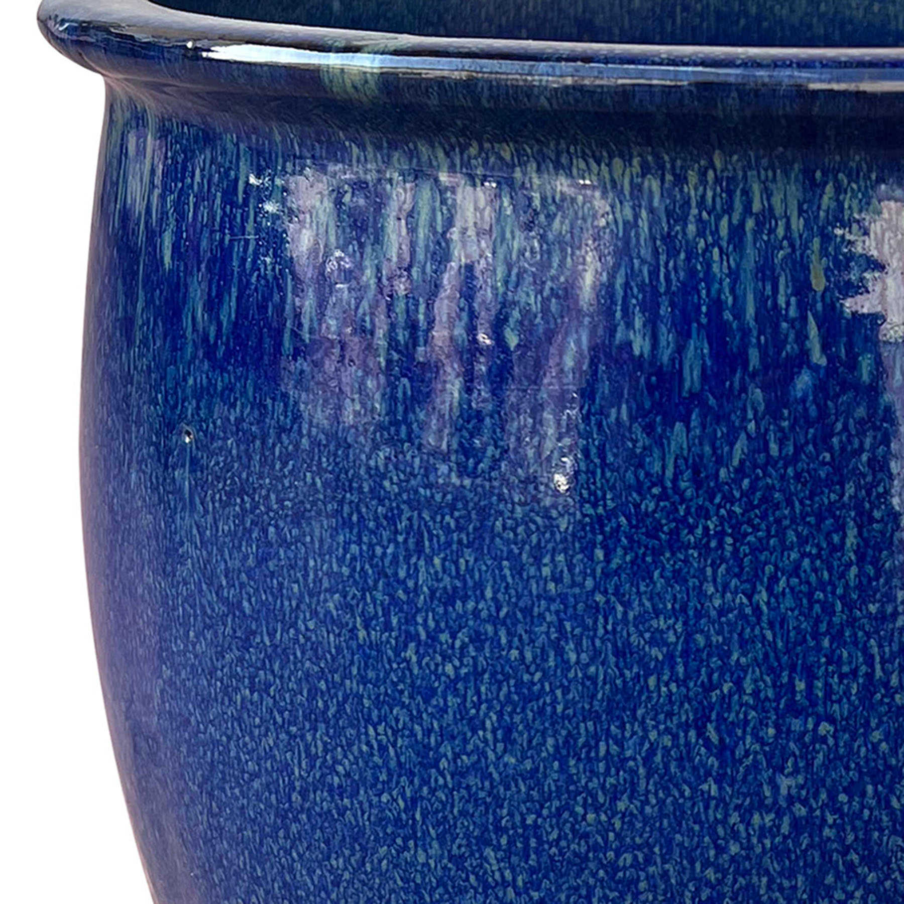 Havana Blue Ceramic Outdoor Planter, Medium