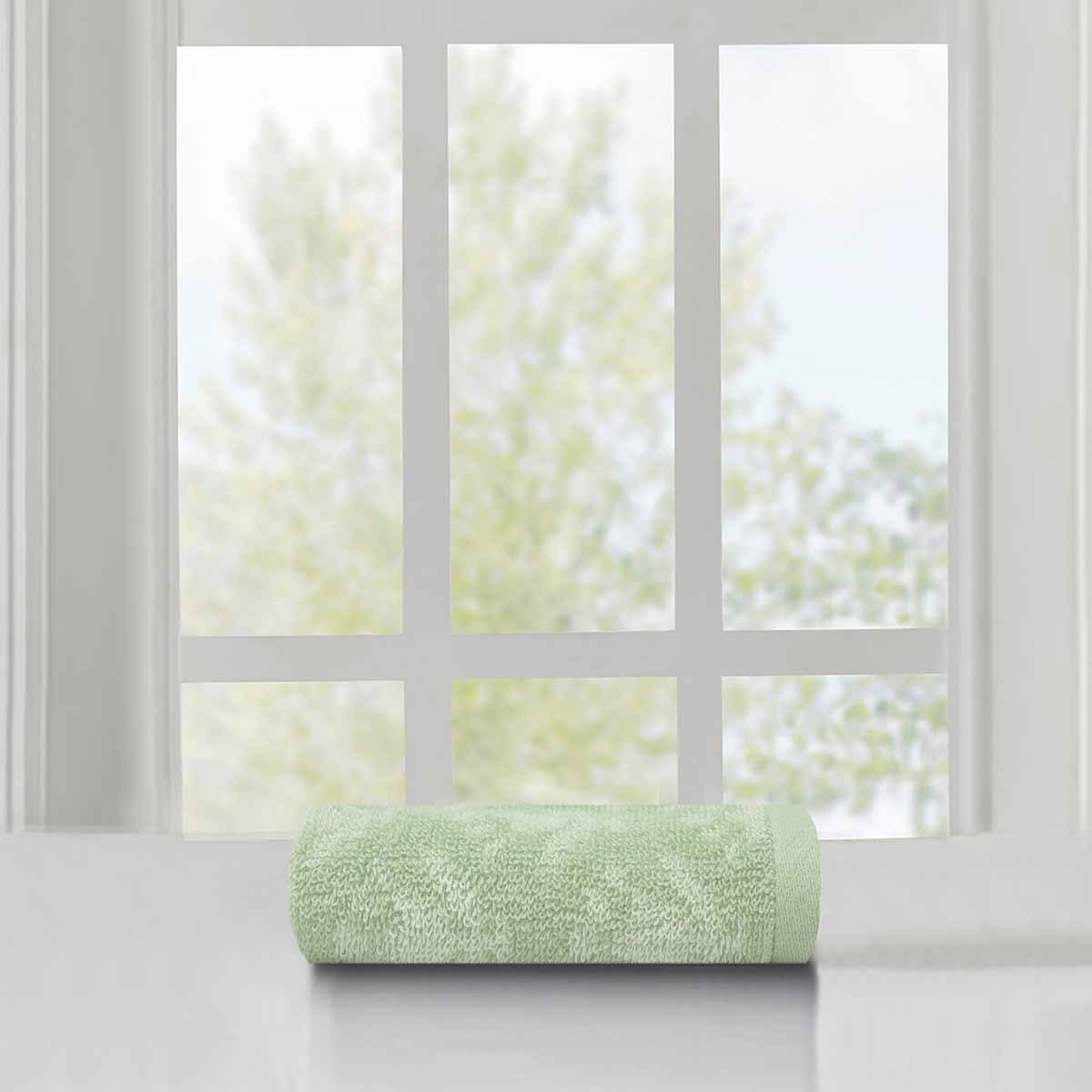 Honeybloom Plush Performance Sage Patterned Cotton Washcloth, 13"