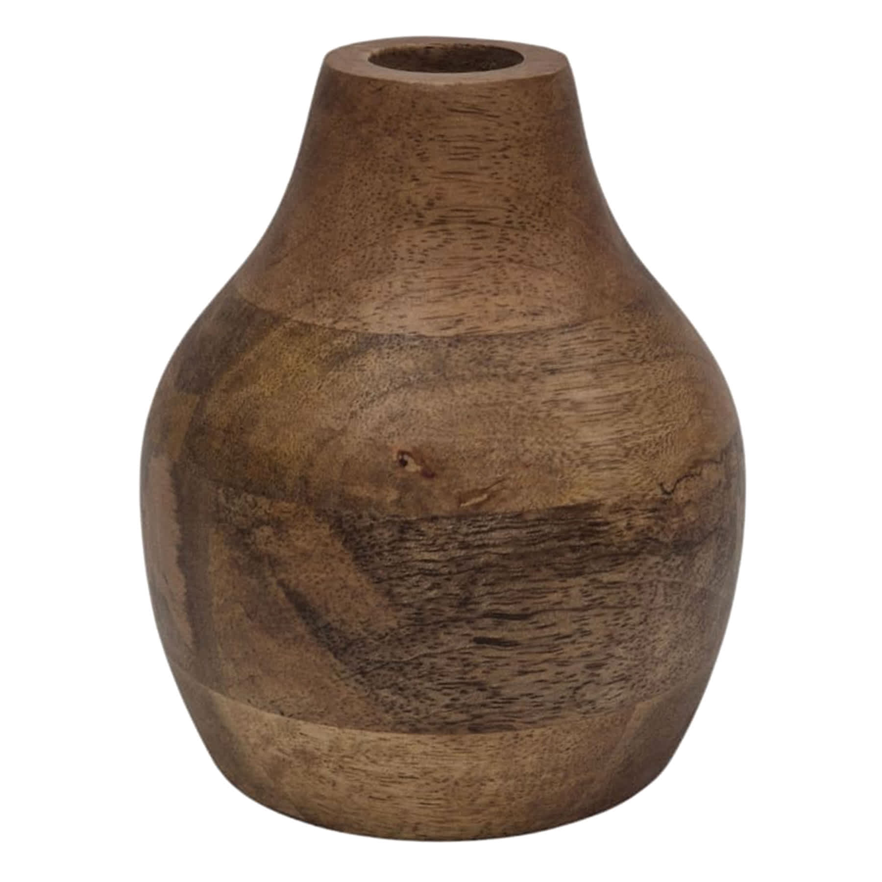 Mango Wood Flower Vase, 4"