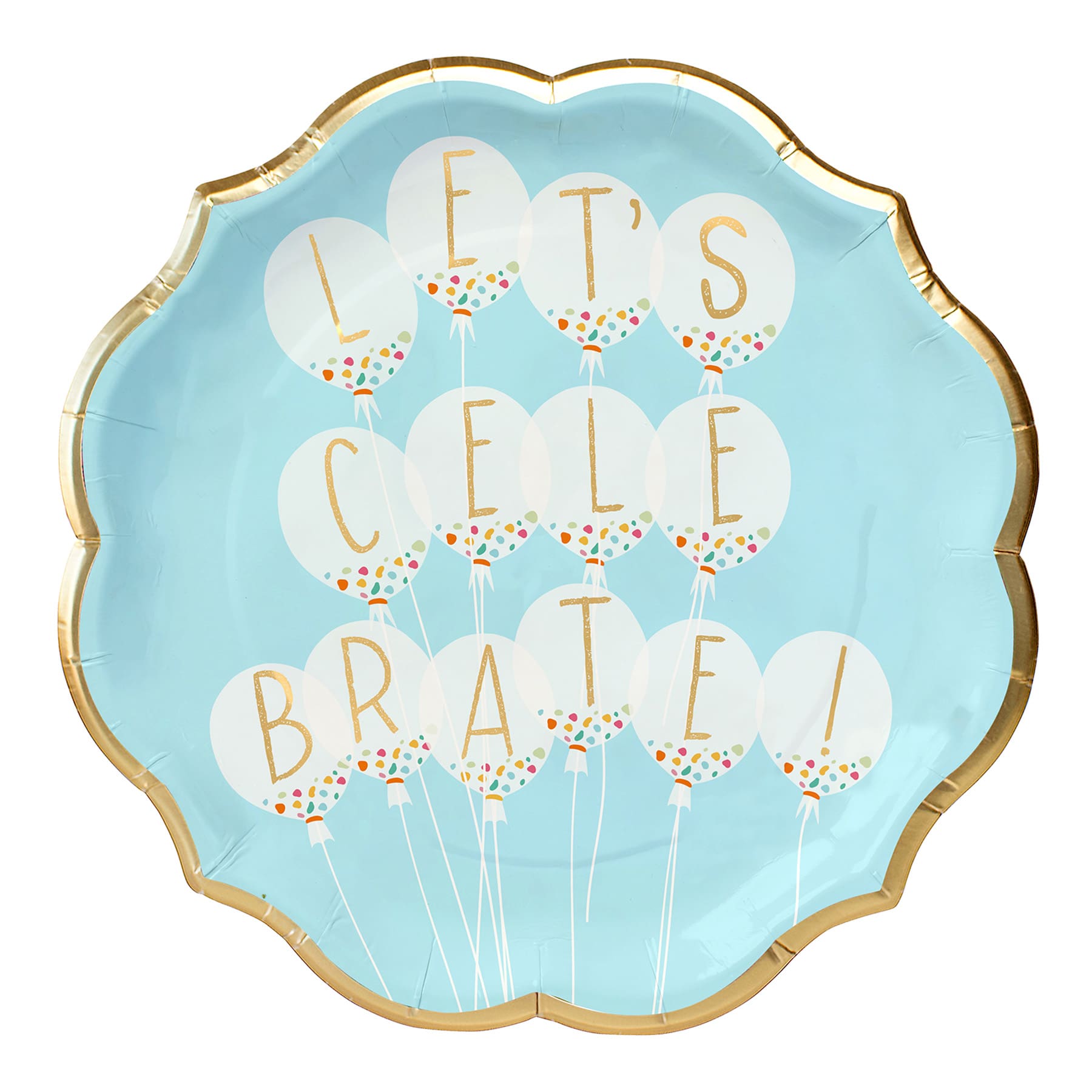 8-Pack Birthday Balloon Dinner Plates, 10.5"