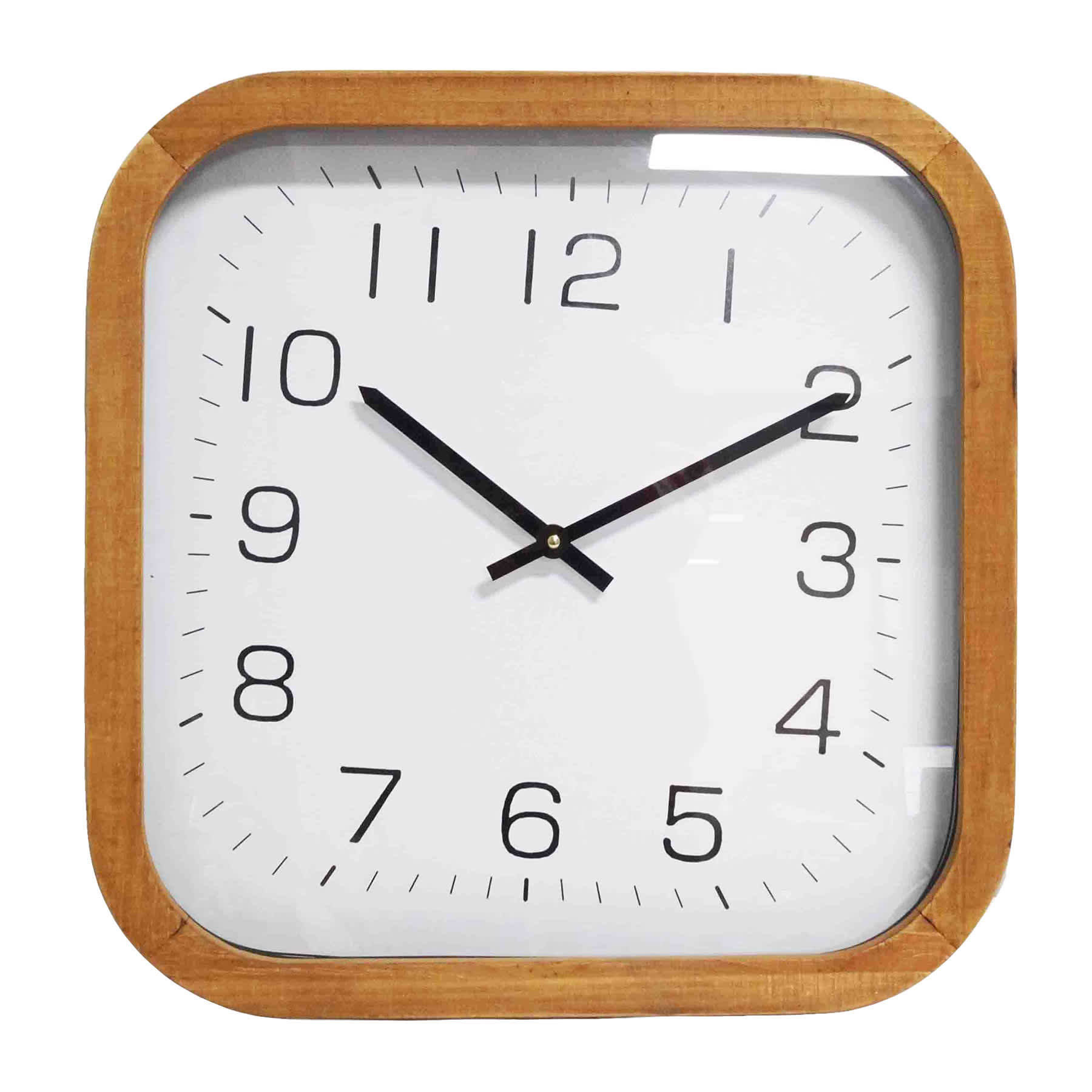 Brown Wooden Modern Square Wall Clock, 20"