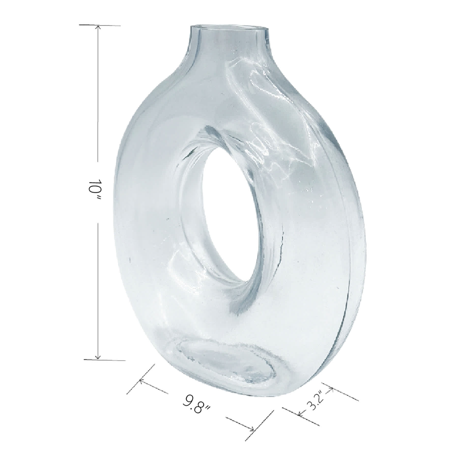 Clear Glass Vase, 9.8x10