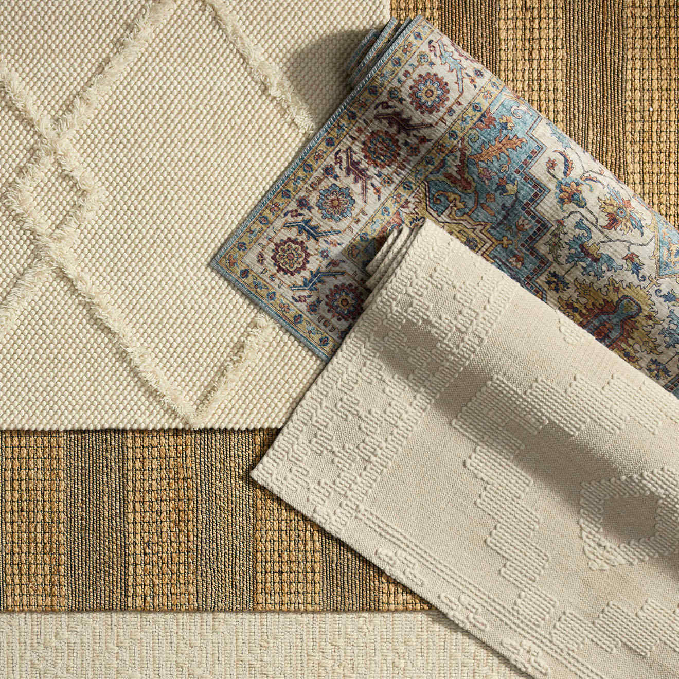 (B870) Found & Fable Aaron Brown & Natural Striped Jute Accent Rug, 3x5