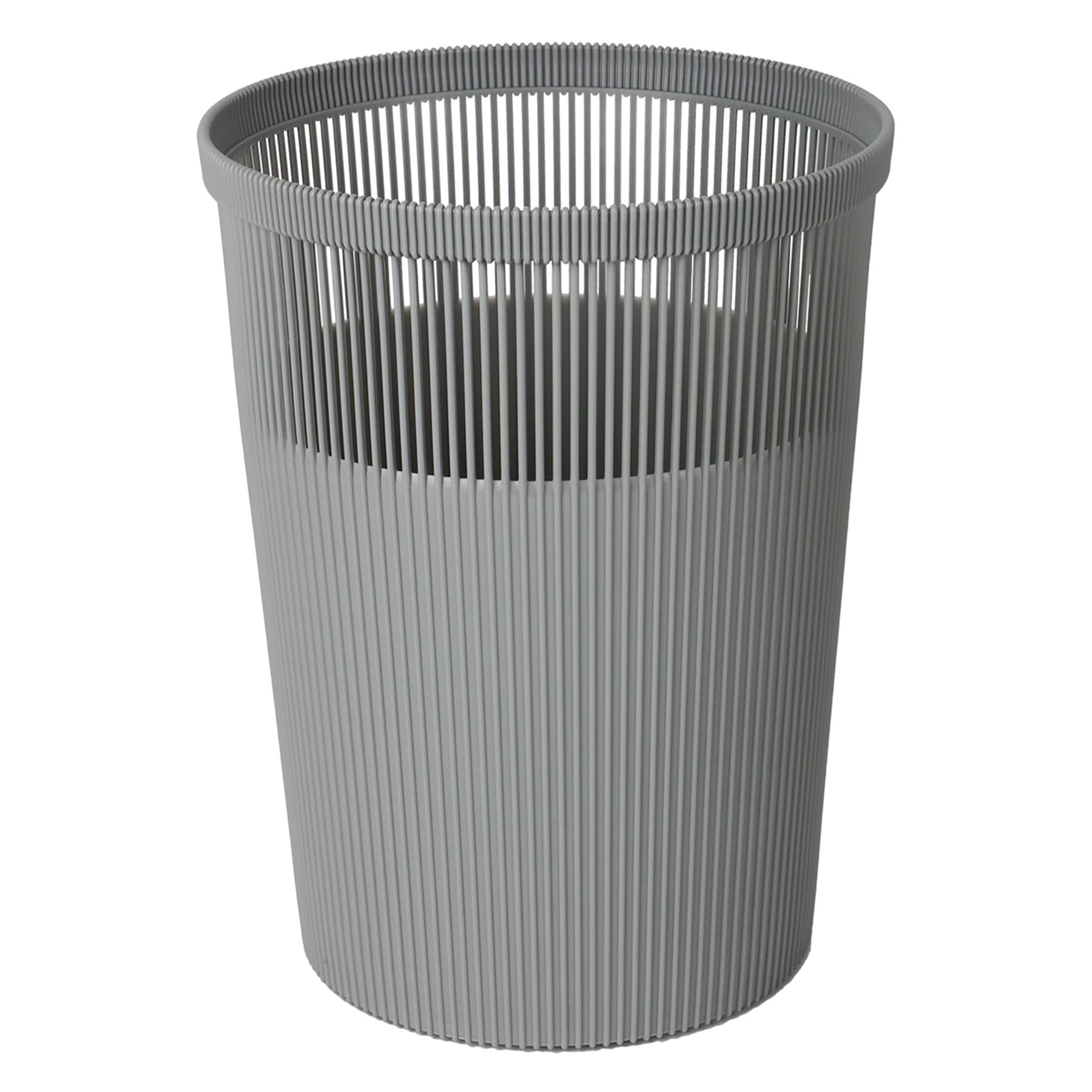 Grey Textured Striped Trash Bin, 11.5l