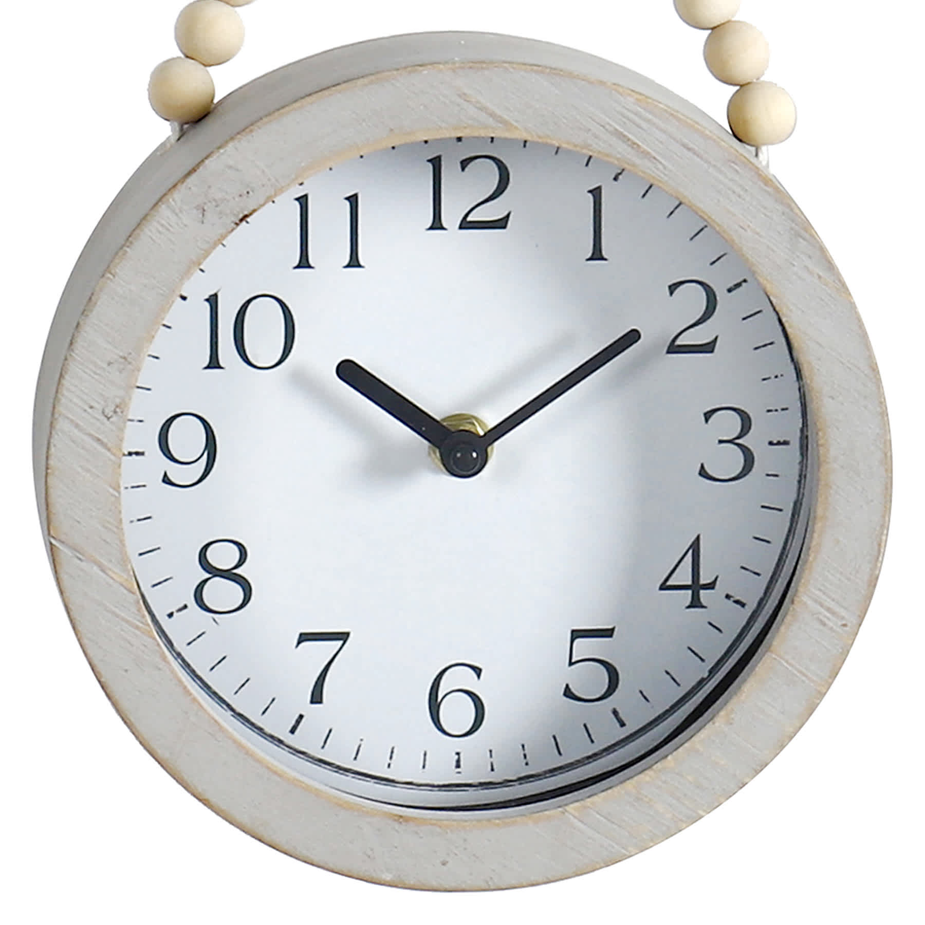 Honeybloom Grey Beaded Round Wall Clock, 7x11