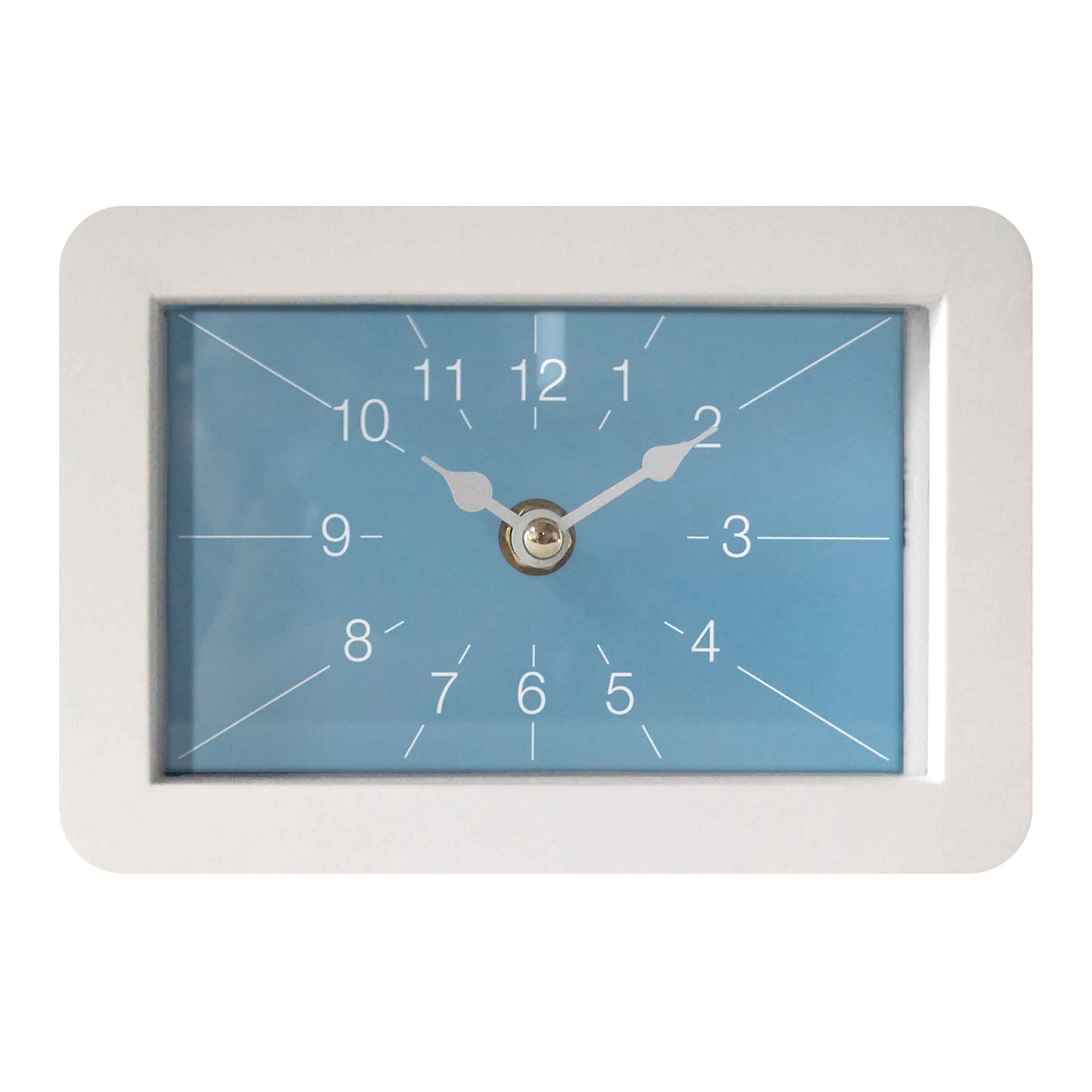 Ty Pennington White Wooden Square Table Clock, 4"