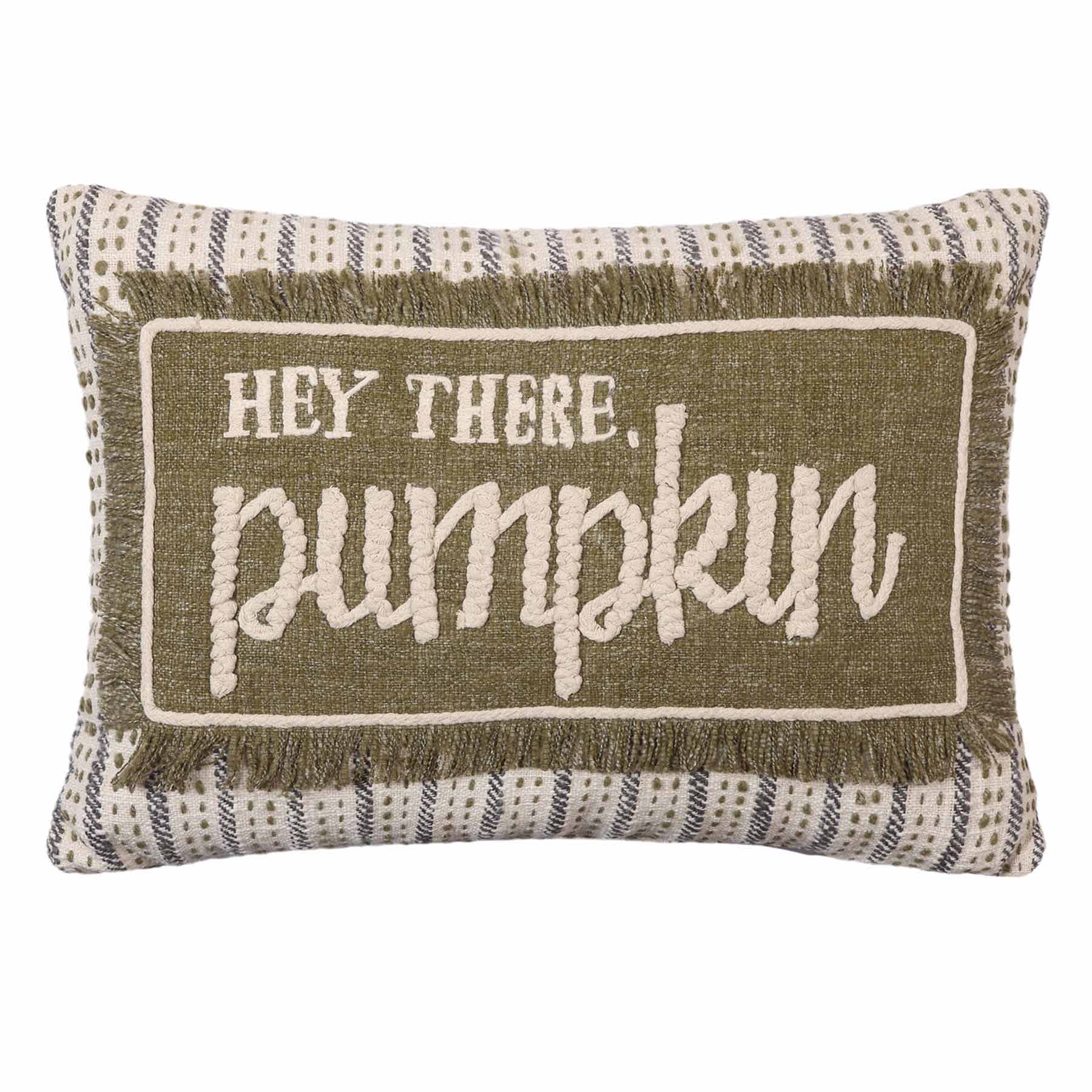 Hey There Pumpkin Embroidered Throw Pillow, 14x20