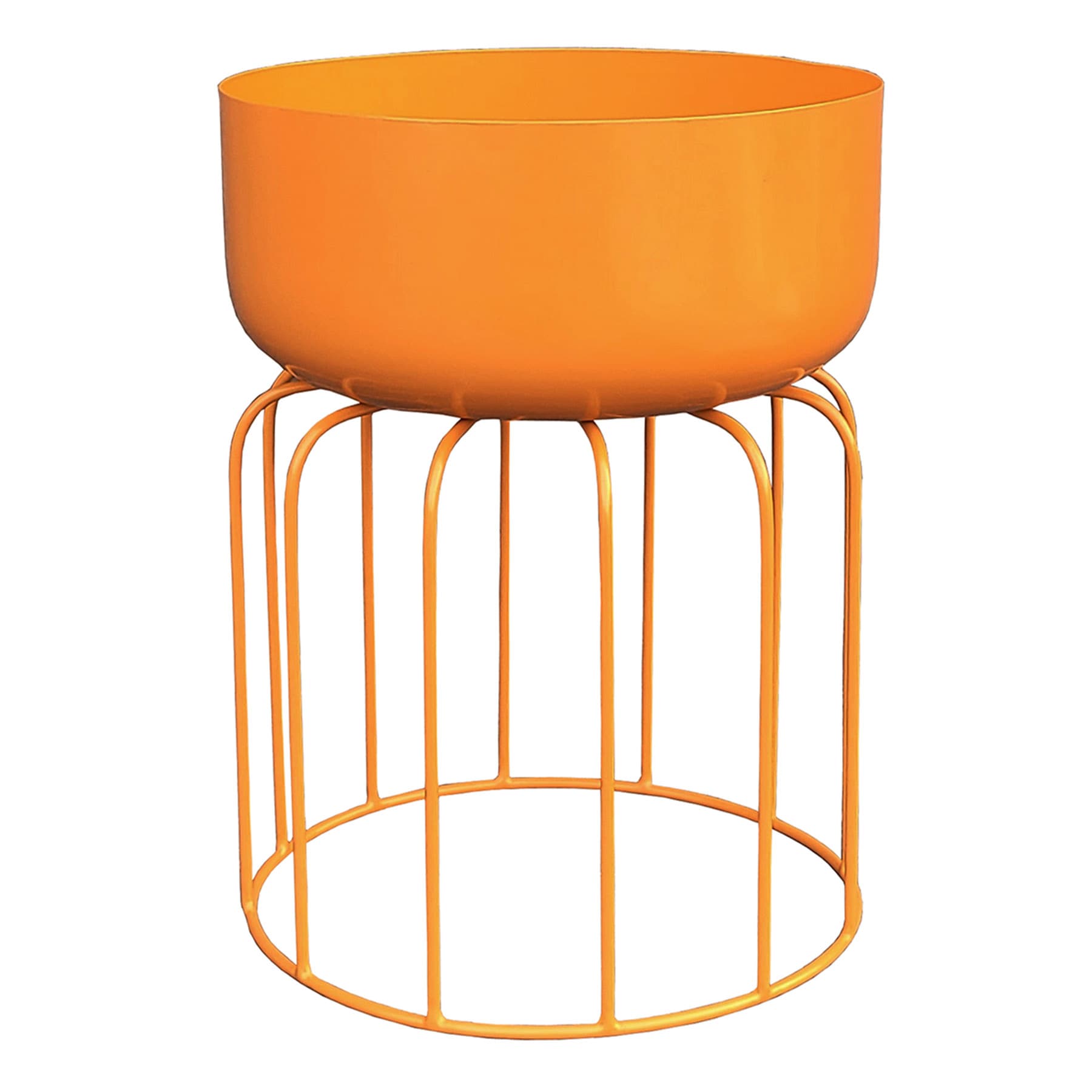 Sunny Club Orange Metal Planter Stand, 15"