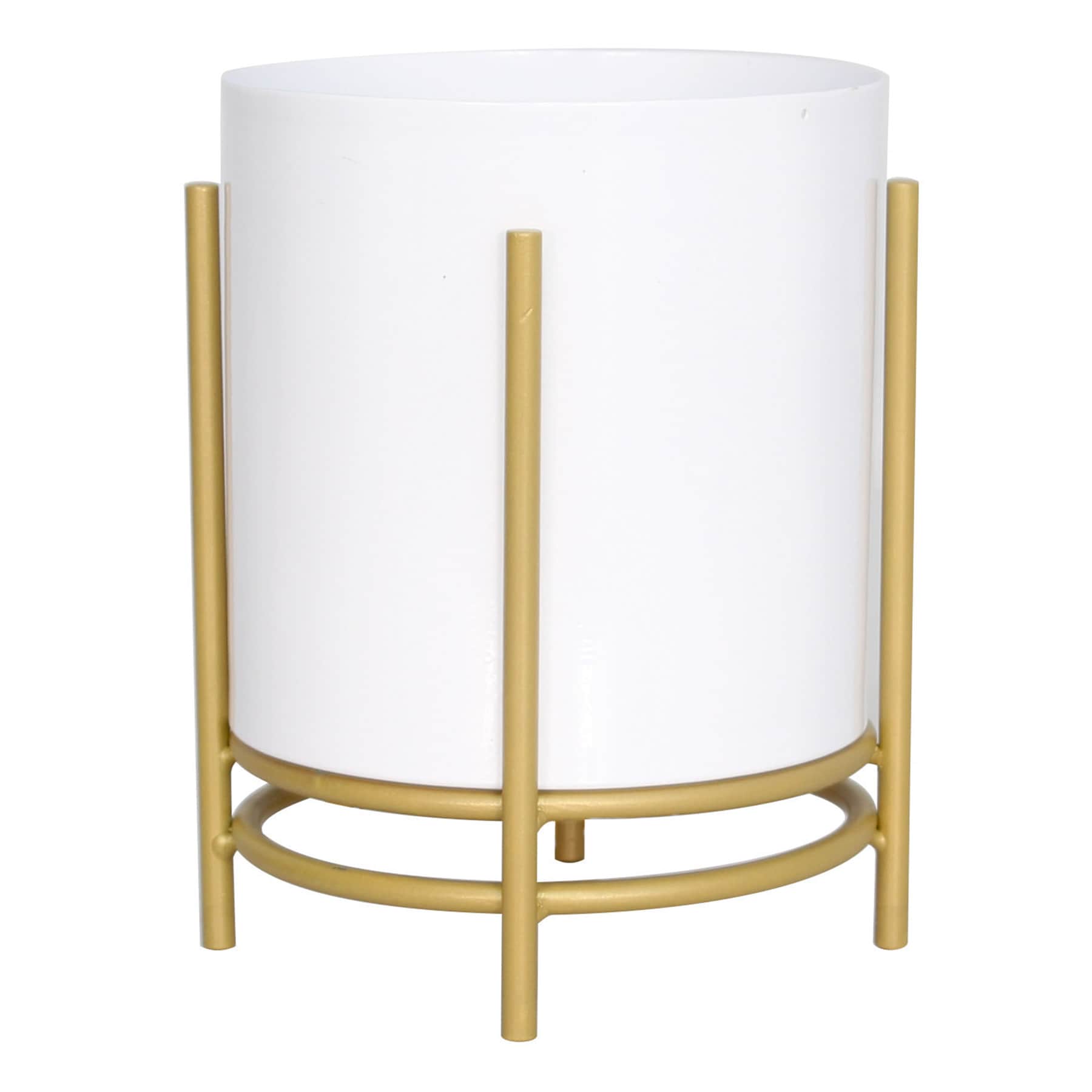 White Metal Planter Stand, Small