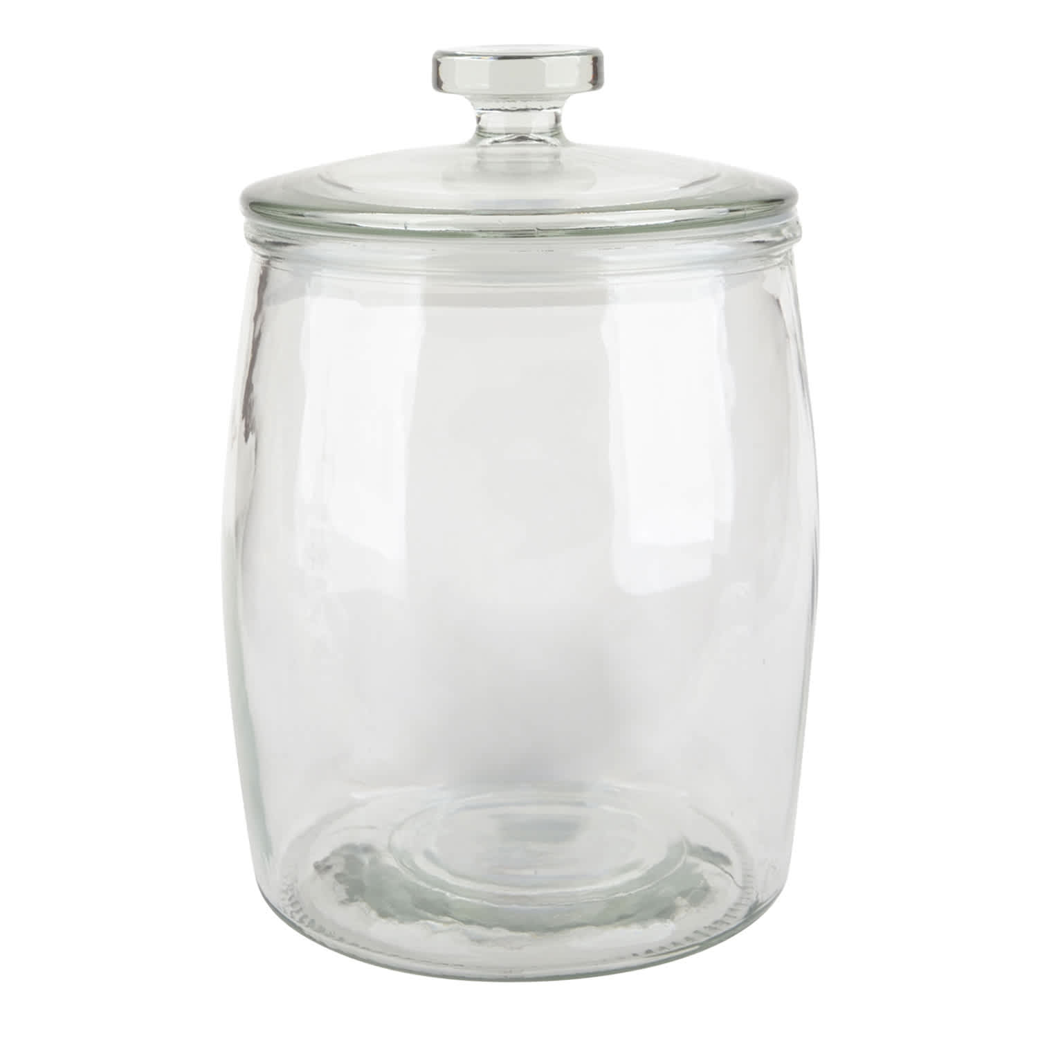 Clear Glass Canister with Flat Knob Glass Lid, 143oz