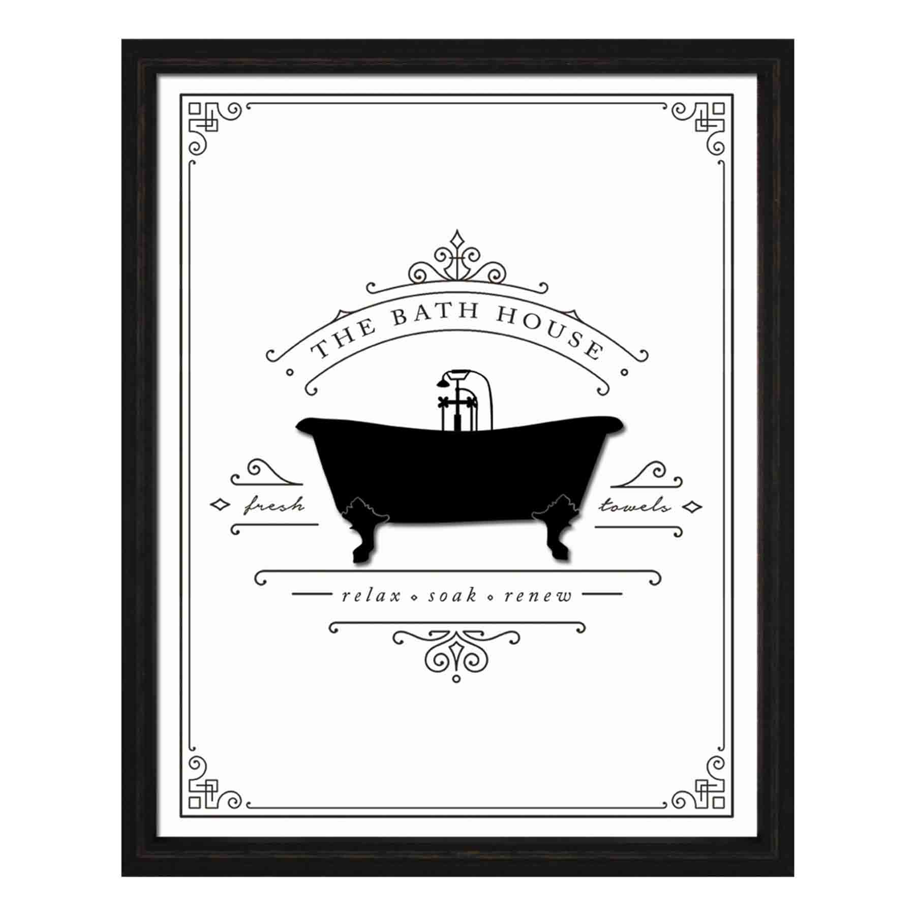 Framed The Bath House Wall Decor, 11x14