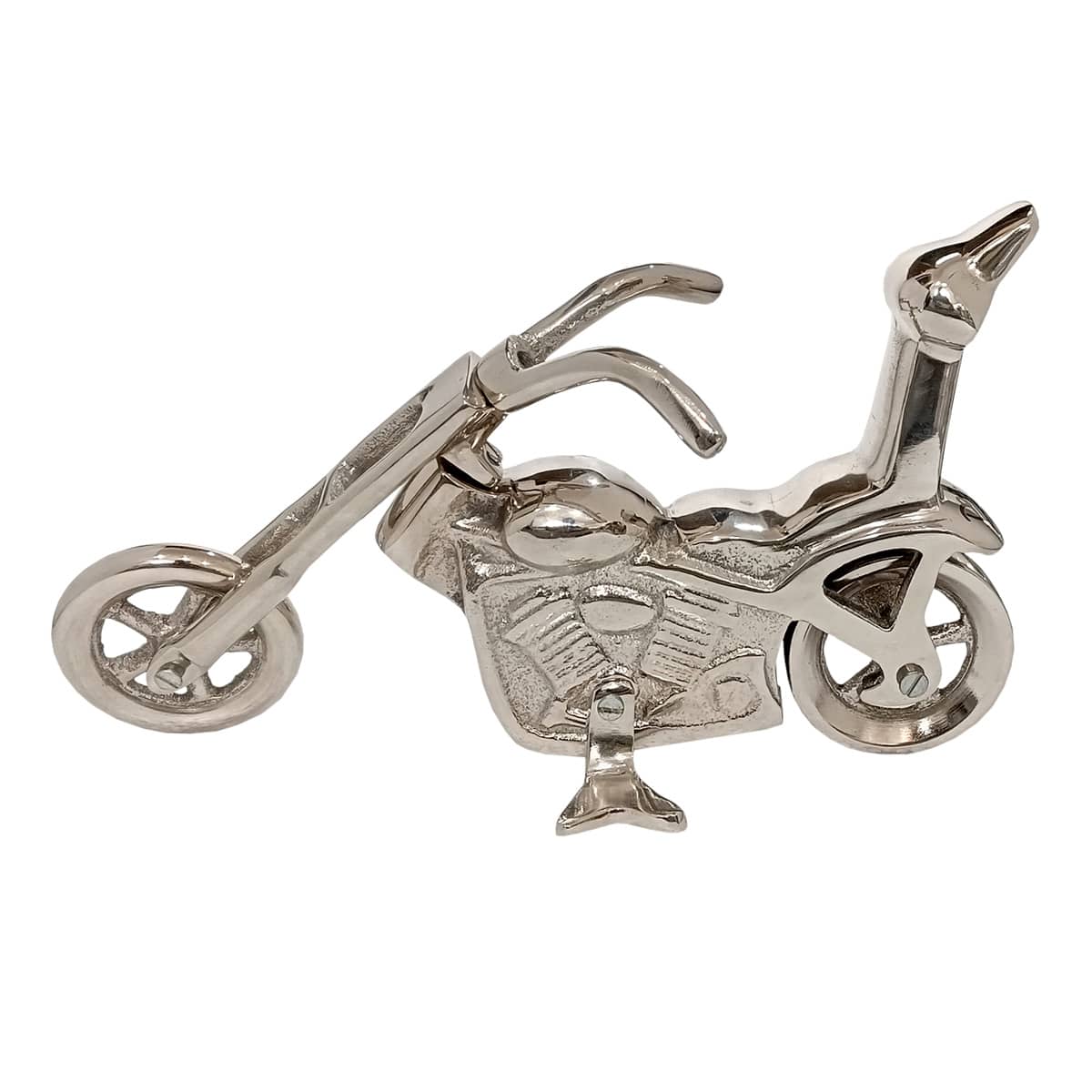 Decorative Silver Aluminum Motorcycle, 11x6