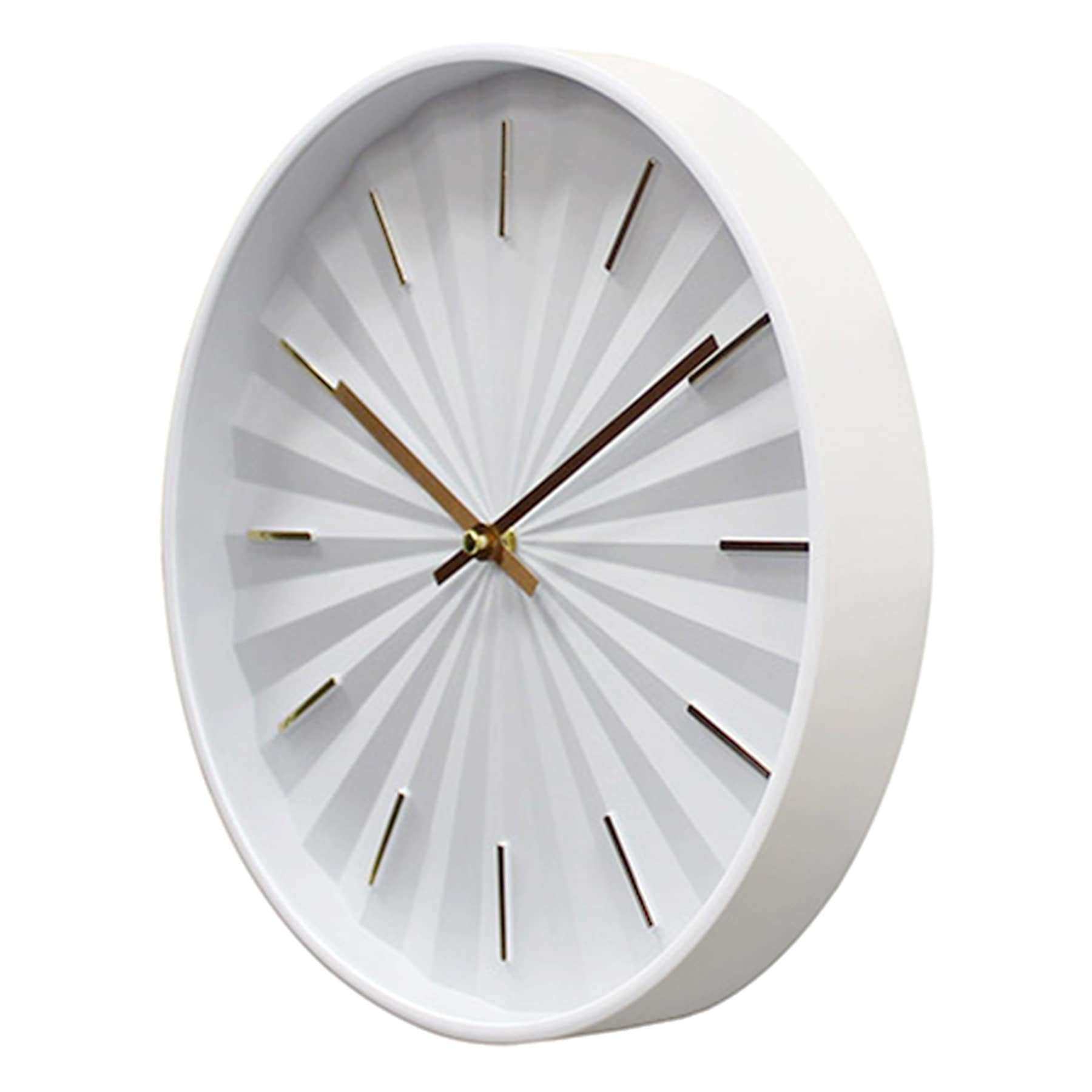 White & Gold Round Accent Wall Clock, 12"