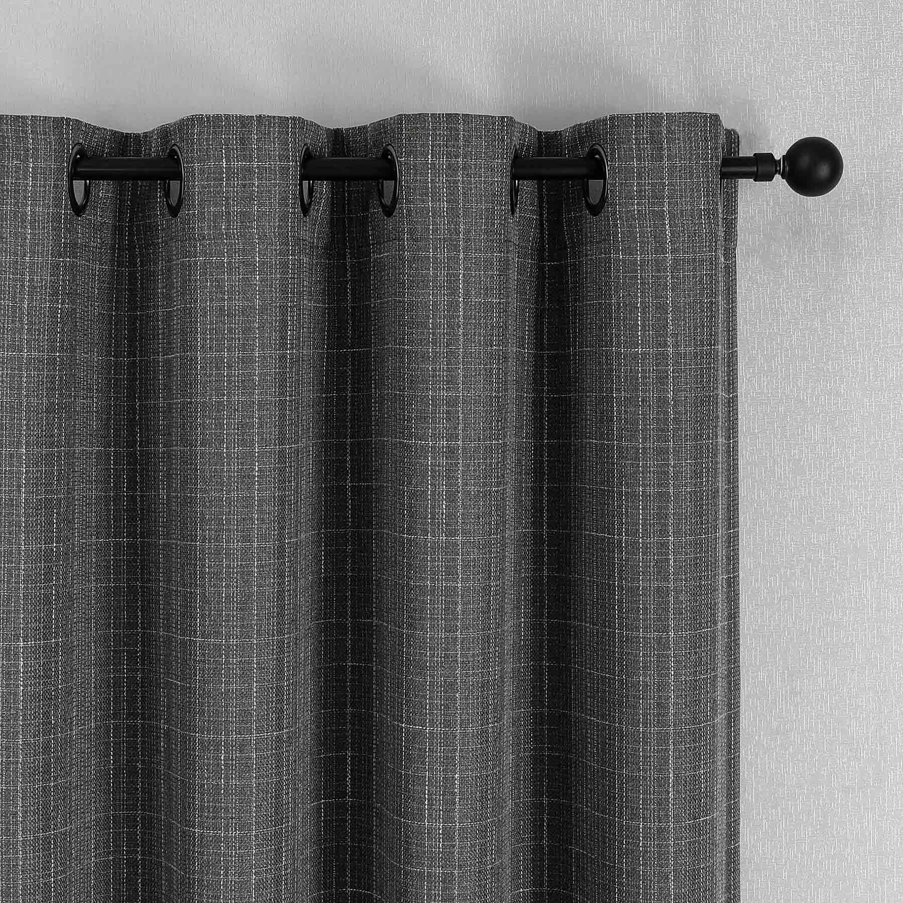 Sun Shield Charcoal Blackout Grommet Curtain Panel, 84"