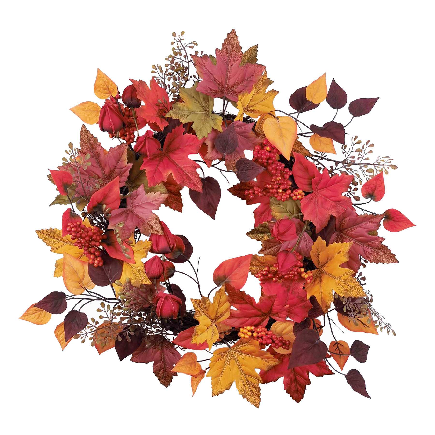 Fall Leaves Wreath, 24"