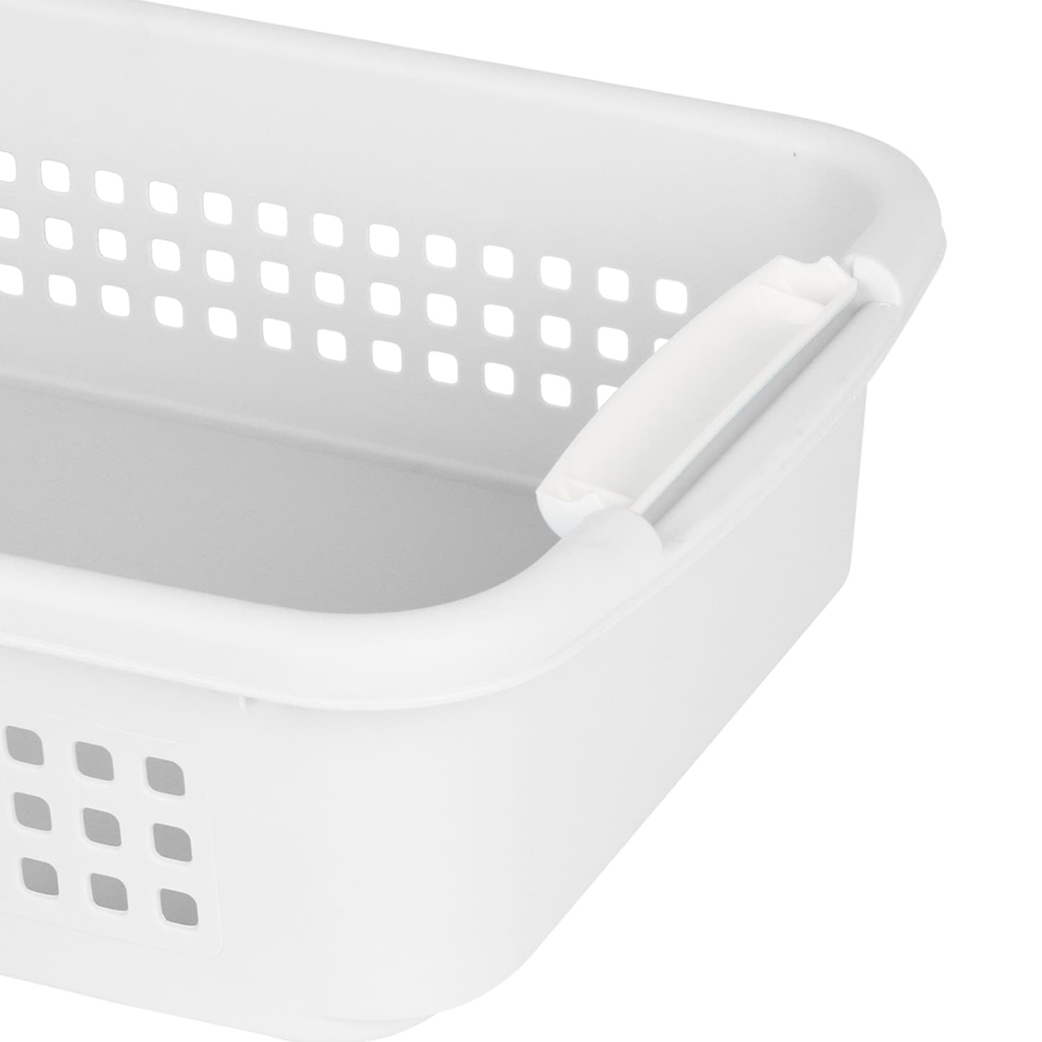 2-Pack White Stacked Nest Storage Basket, Medium