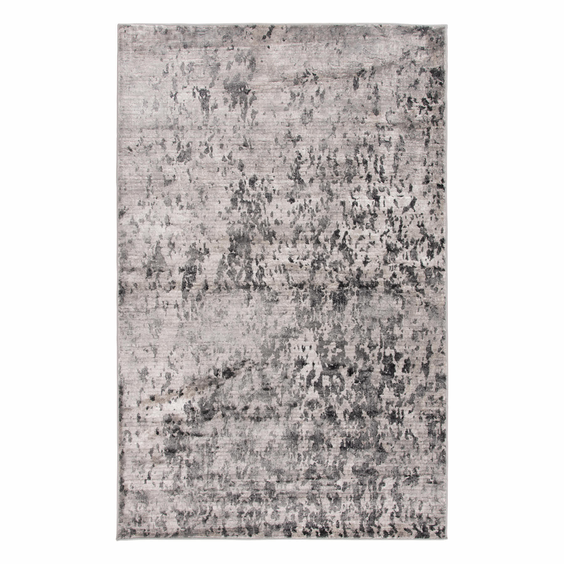 (B789) Crosby St. Adore Black & Grey Abstract Area Rug, 8x10