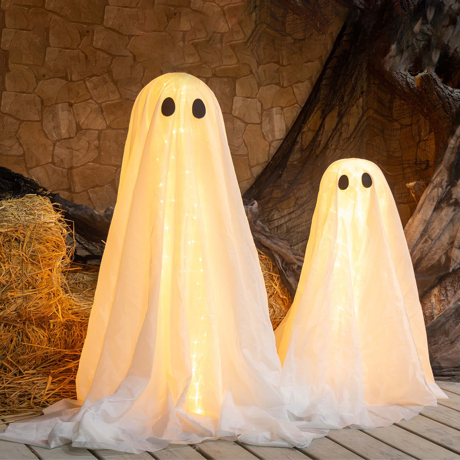 Set of 2 Lighted Ghosts
