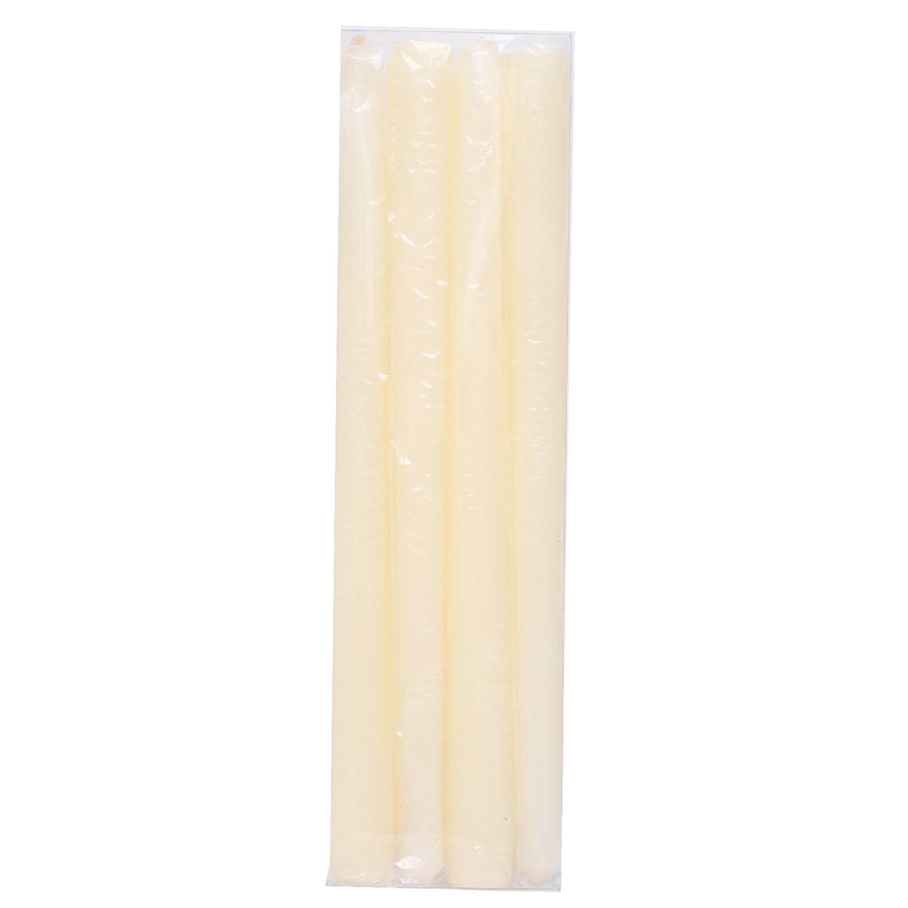 4-Pack Ivory Unscented Overdip Taper Candles, 10"