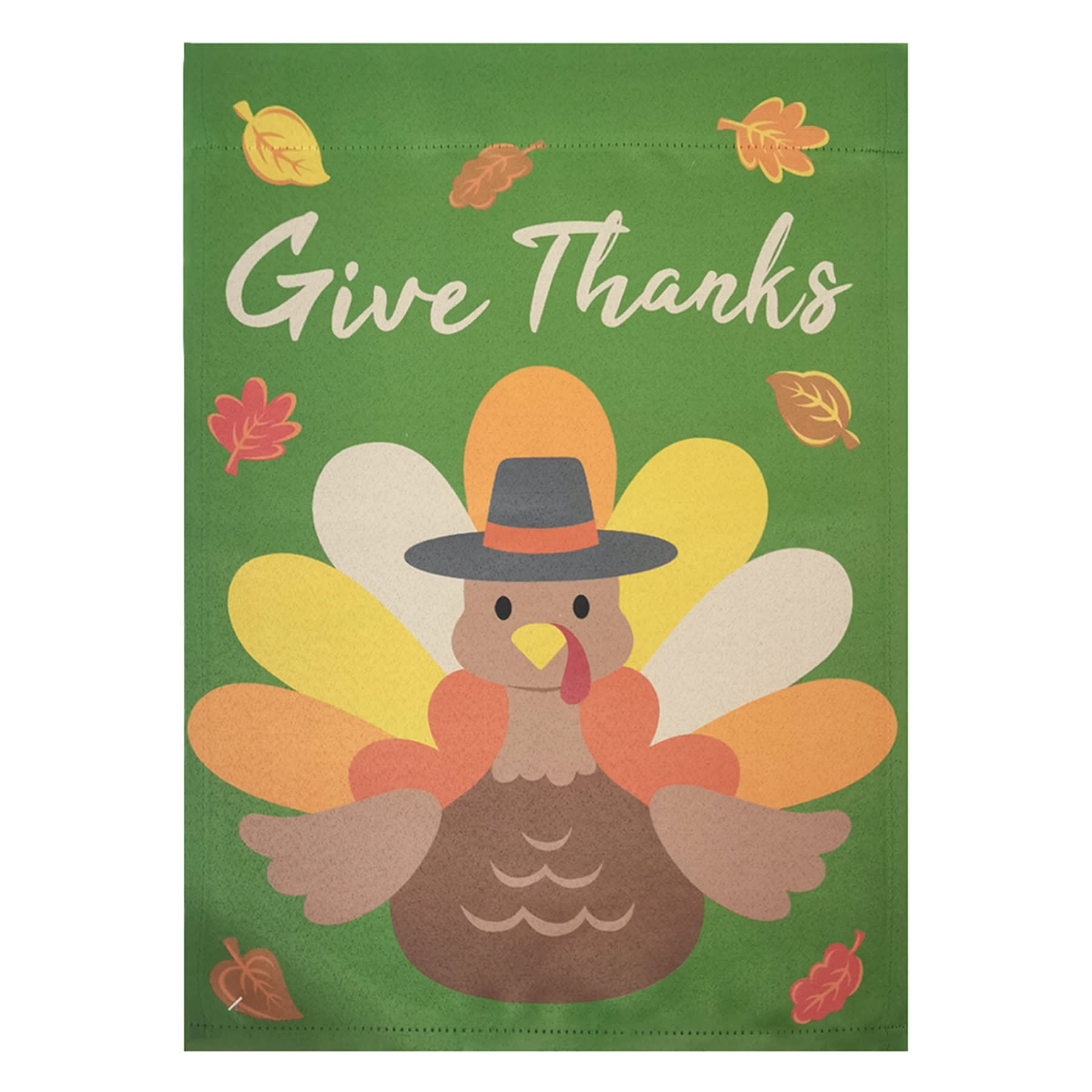 Homespun Harvest Give Thanks Turkey Flag, 18"