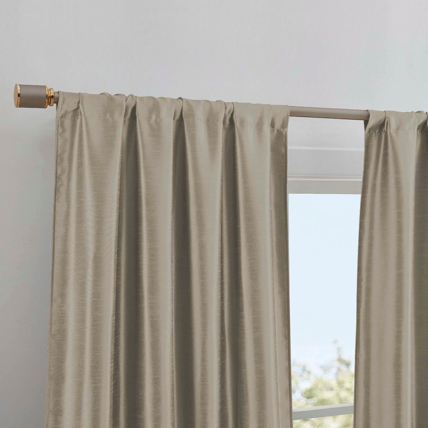 Jordana Taupe Thermal Weave Room Darkening Curtain Panel, 84"