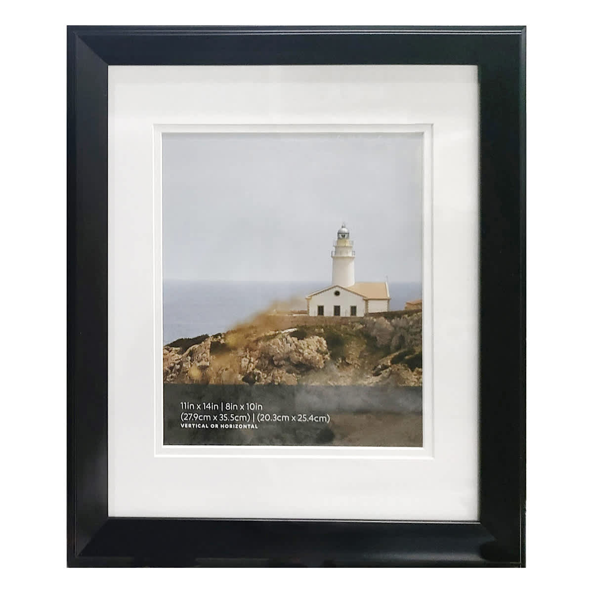 11x14 Matted to 8x10 Wall Frame, Black