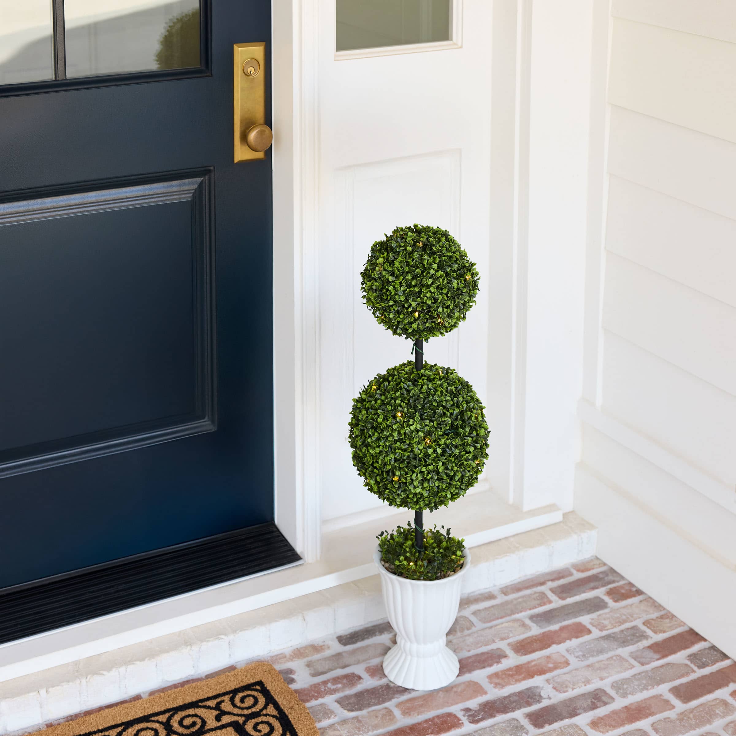 Providence Pre-Lit LED Boxwood Topiary Tree, 36"