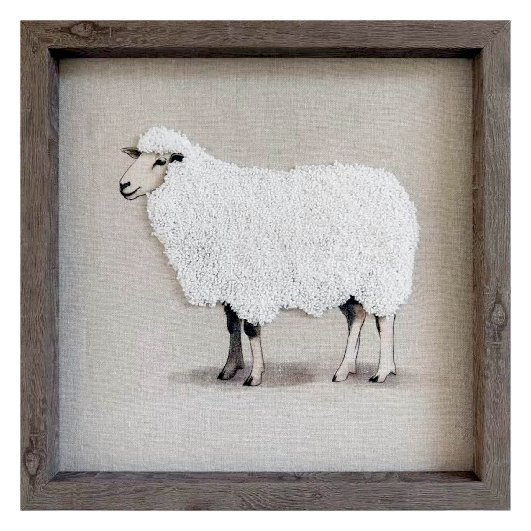 Honeybloom Vintage Embroidery Sheep Wall Decor, 12"
