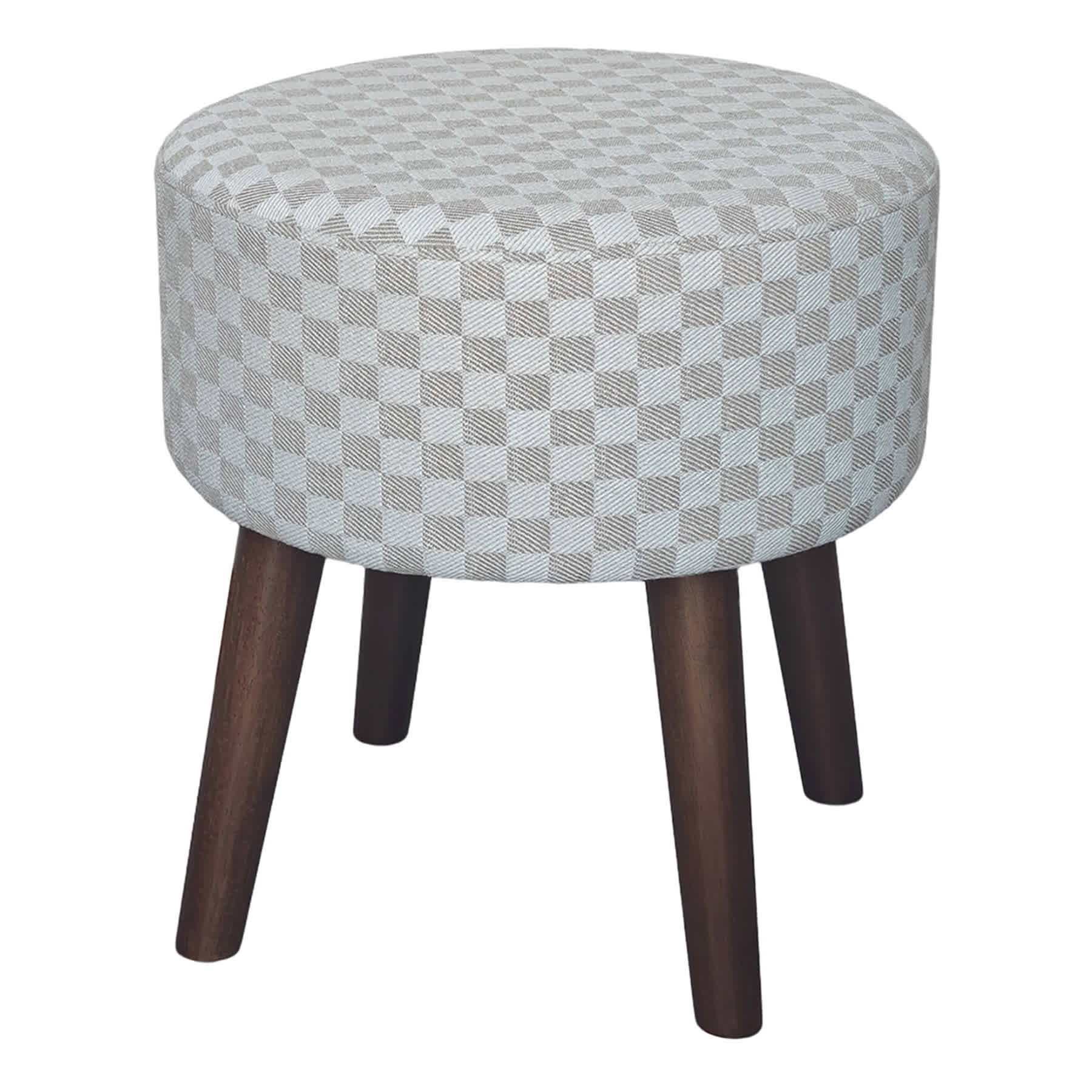 Emmy Stool, Taupe Checker Print