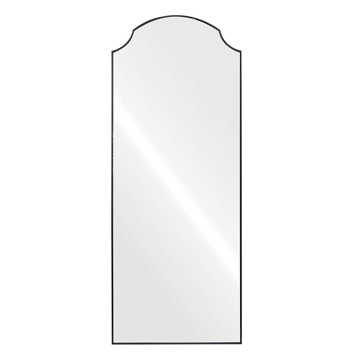 Black Scalloped Aluminum Leaner Mirror, 27x70