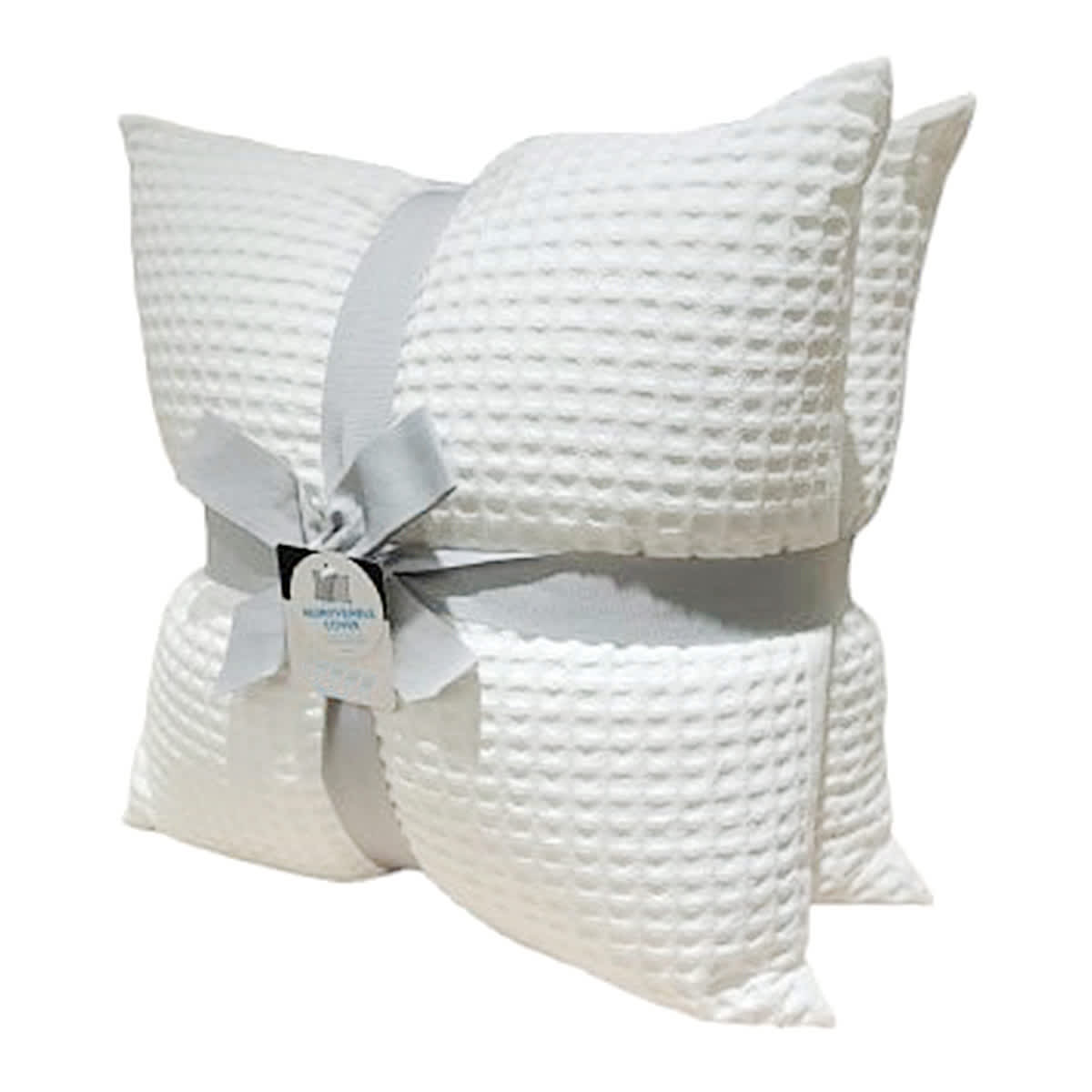 Crosby St. 2-Pack White Waffle Throw Pillows, 18"