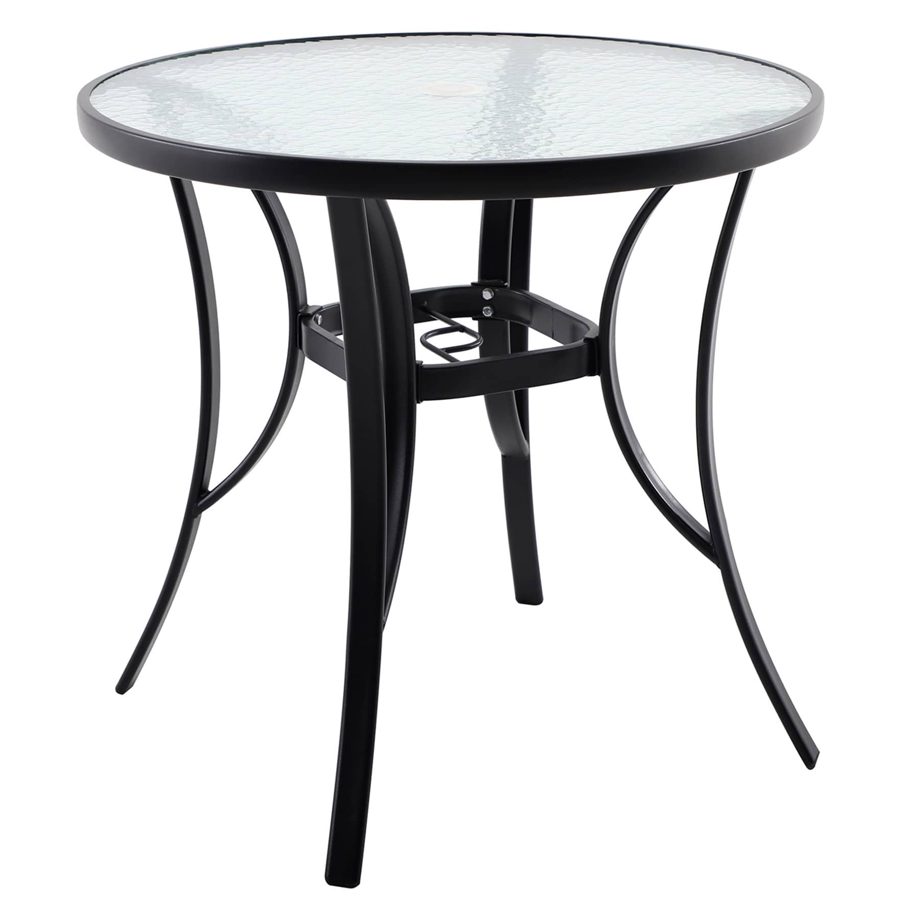 Woodhill Round Patio Bistro Table, Black