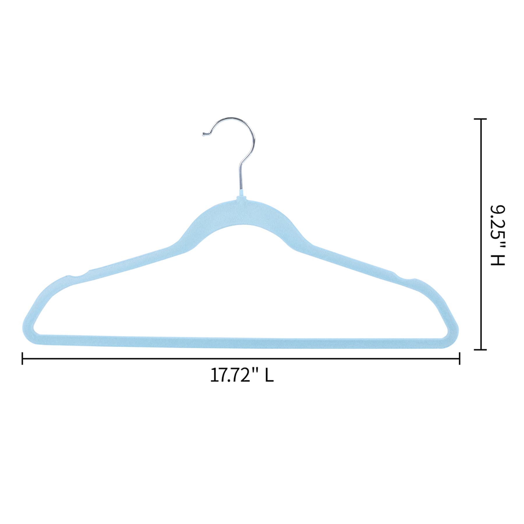 25-Pack Velvet Hangers, Cool Blue