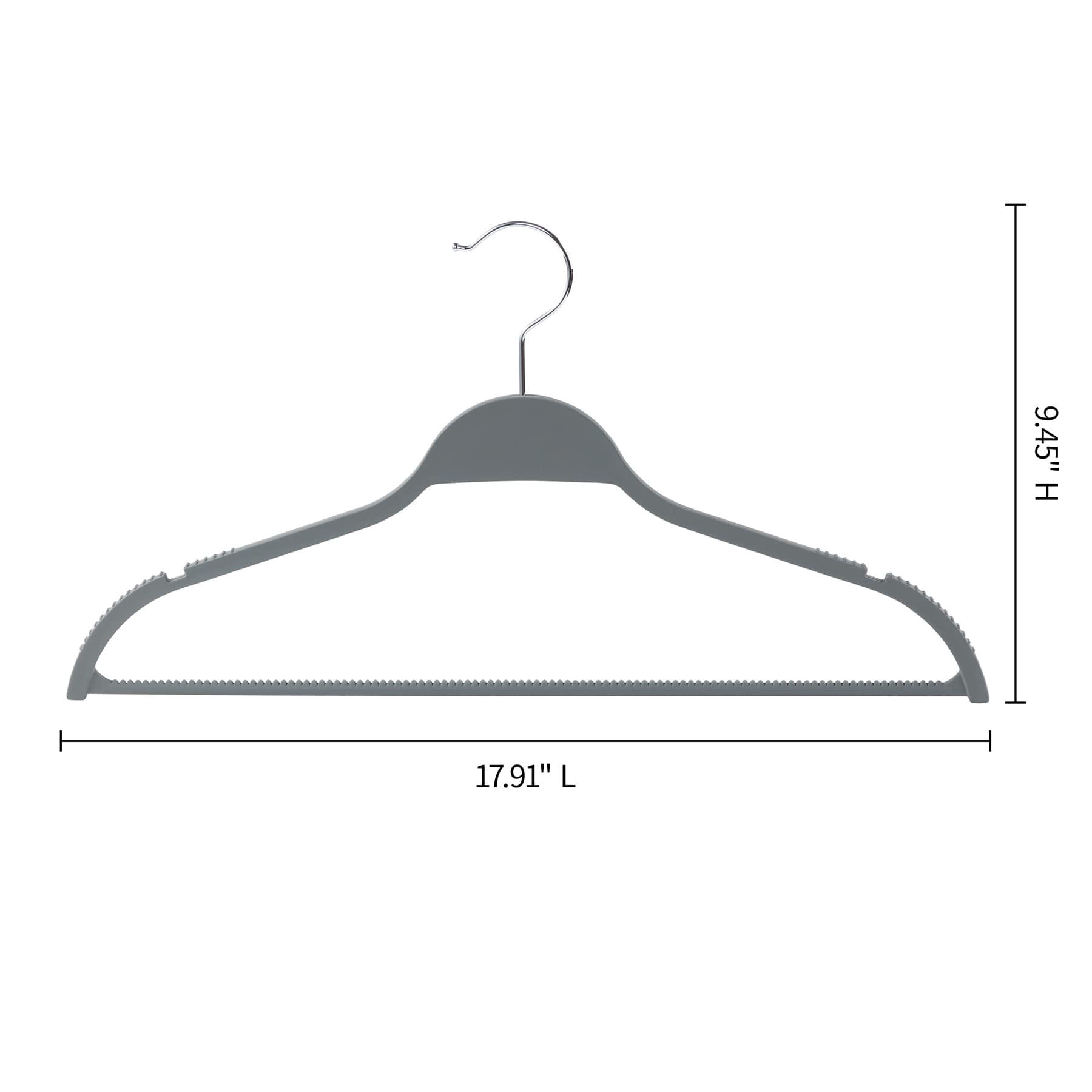 12-Piece Non-Slip Suit Hangers, Grey
