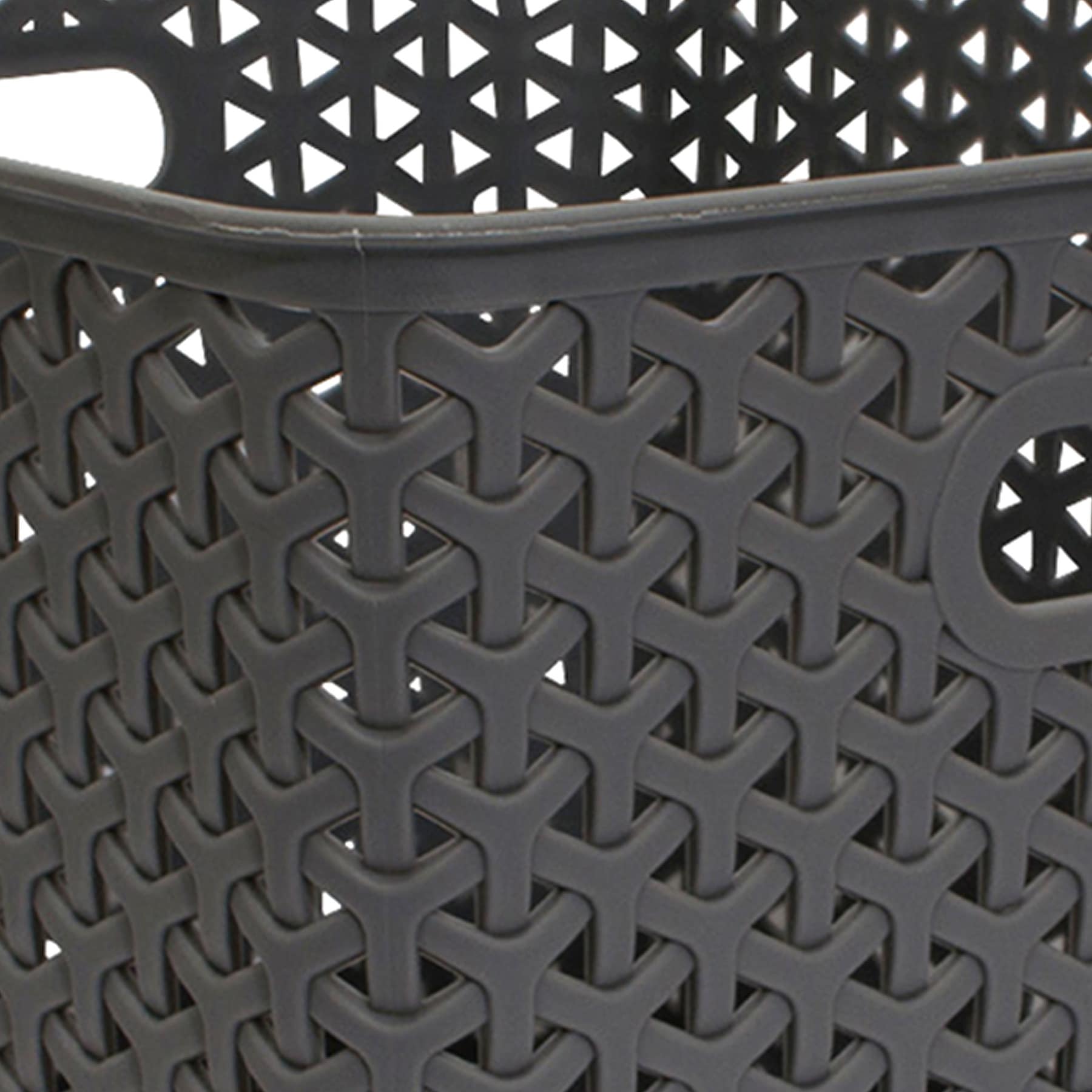 Grey Y-Weave Storage Basket, Large