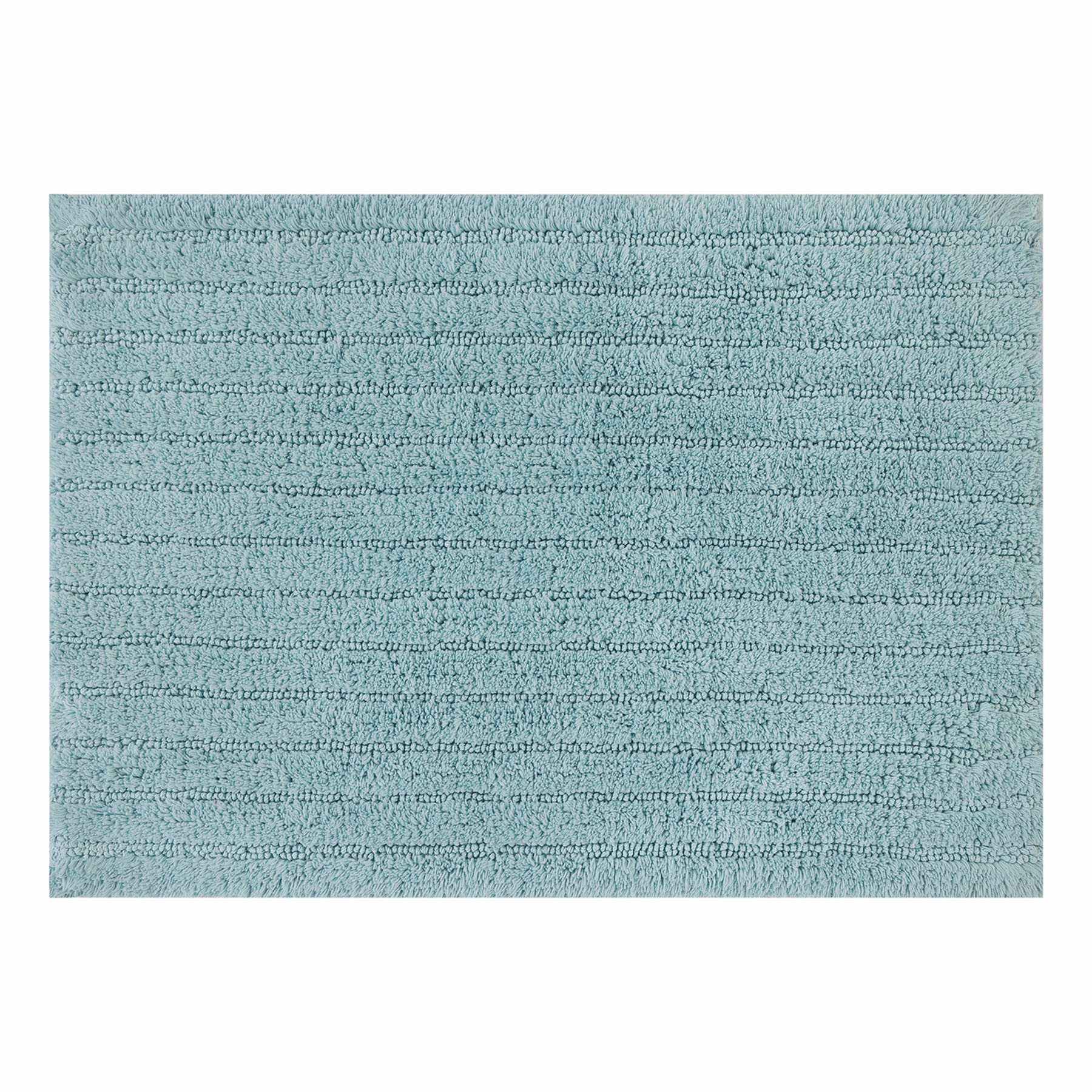 Found & Fable Blue Striped High-Low Bath Rug, 17x24