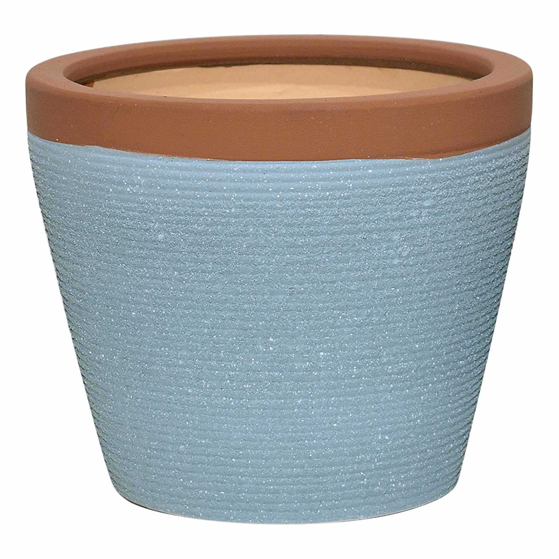 Honeybloom Indoor Blue Luka Texture Ceramic Planter, Medium