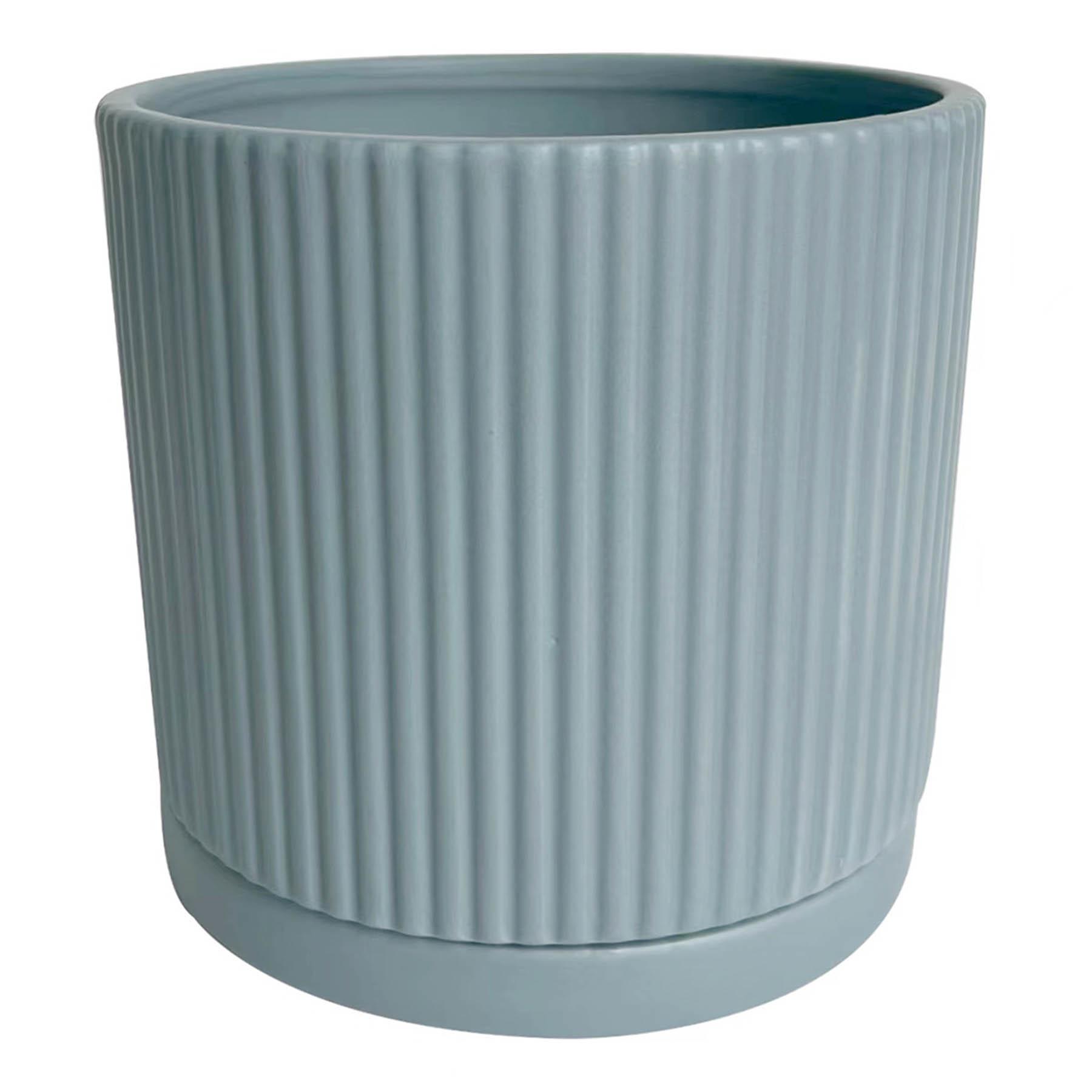 Indoor Blue Striped Planter, 6"