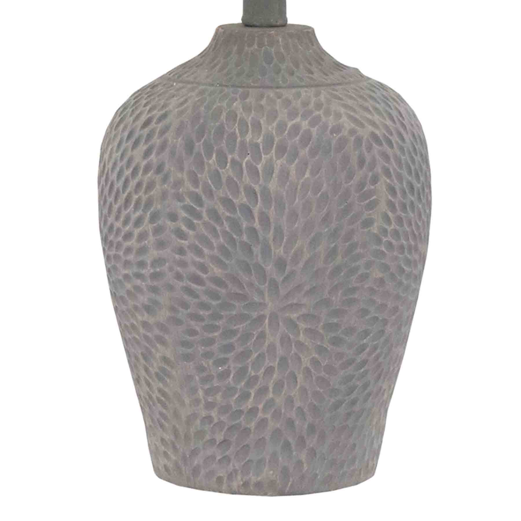 Found & Fable Dark Grey Patterned Small Table Lamp with Shade, 20"